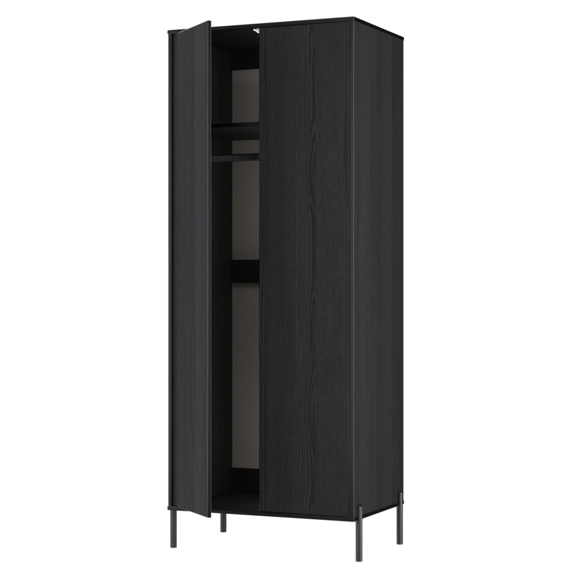 Leona Wardrobe - 2 Door - Tall - Black Ash