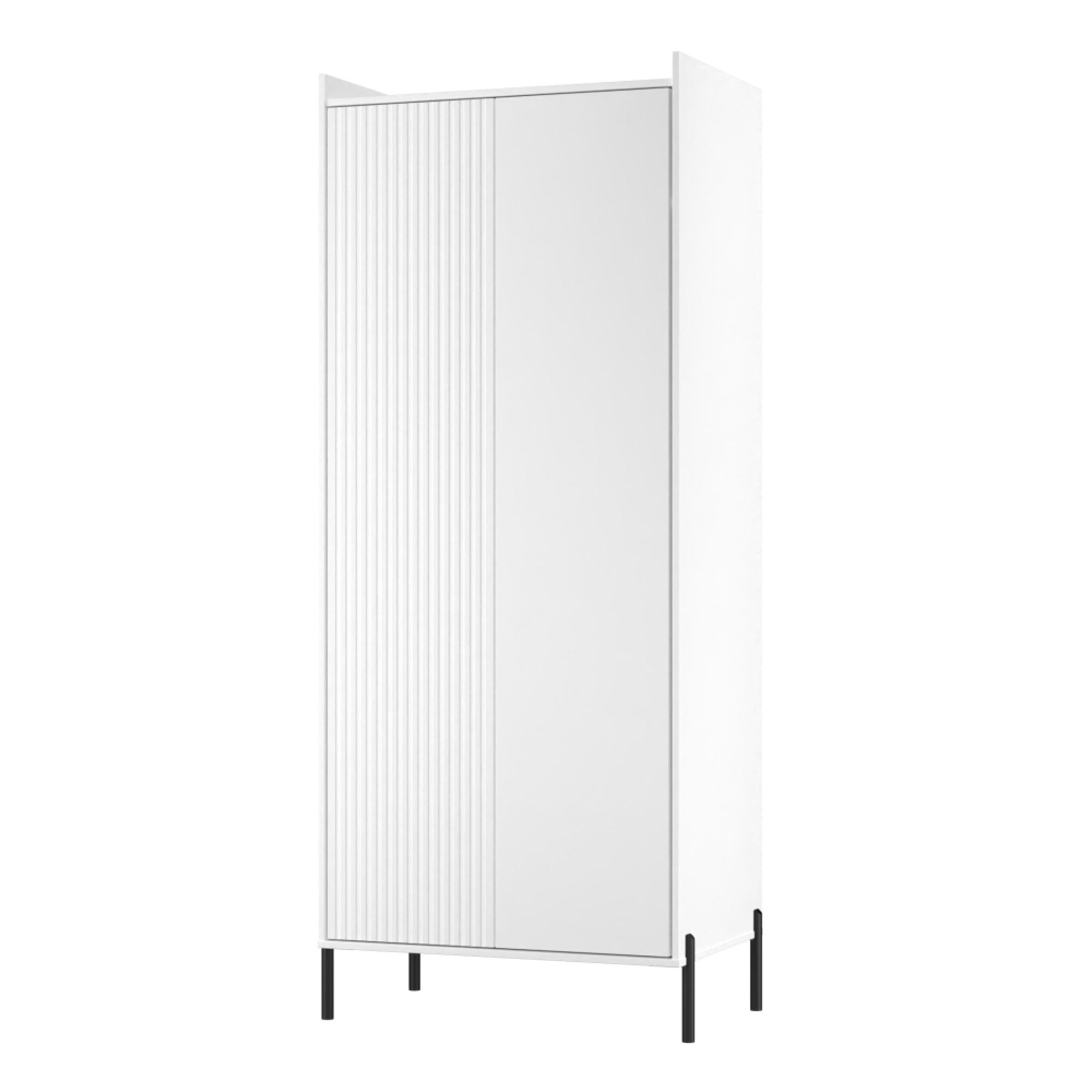 Osaka Wardrobe - 2 Door - Tall - White Matt Fluted