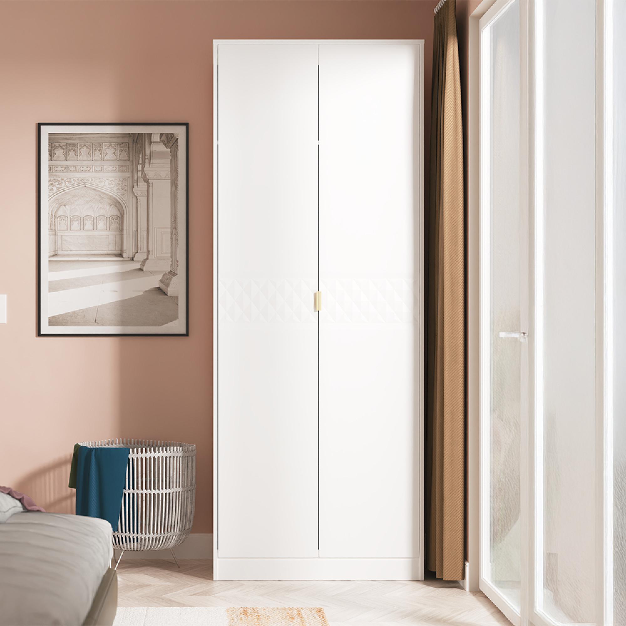 Harlequin Wardrobe - 2 Door - Tall - White Matt