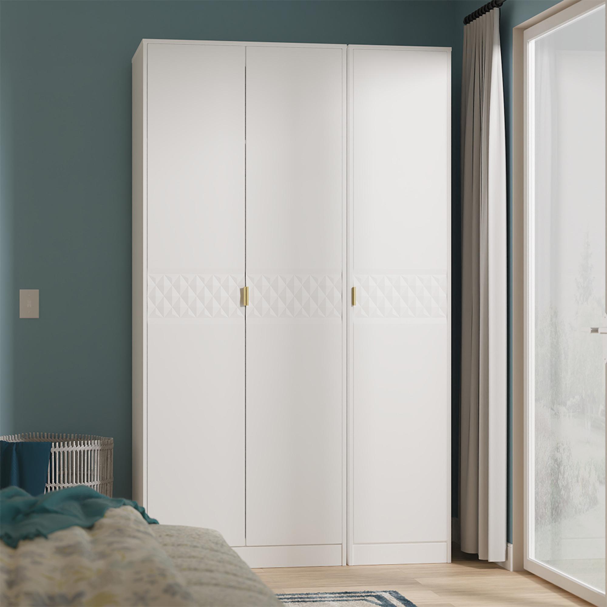 Harlequin Wardrobe - 3 Door - Triple Robe - White Matt
