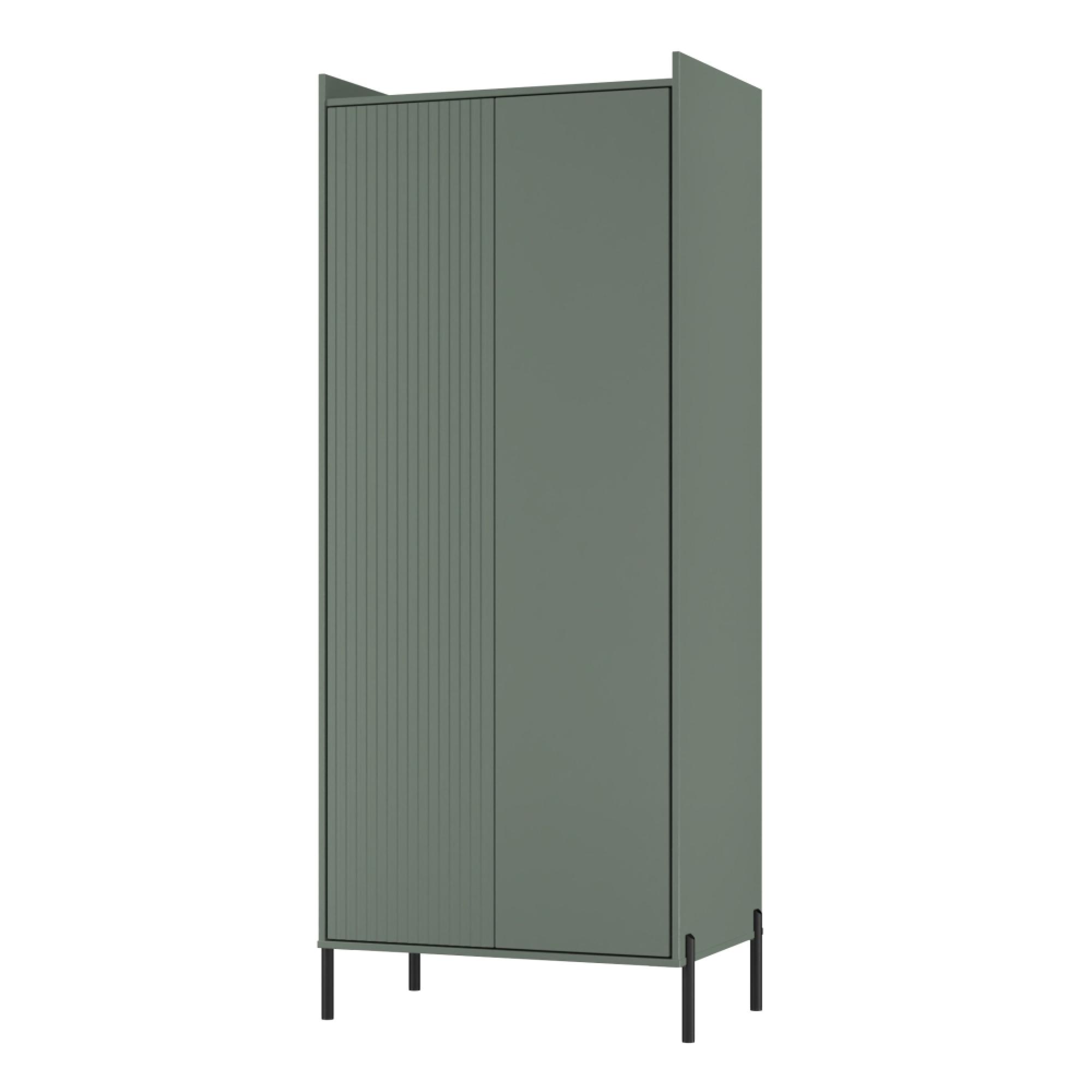 Osaka Wardrobe - 2 Door - Tall - Reed Green Fluted