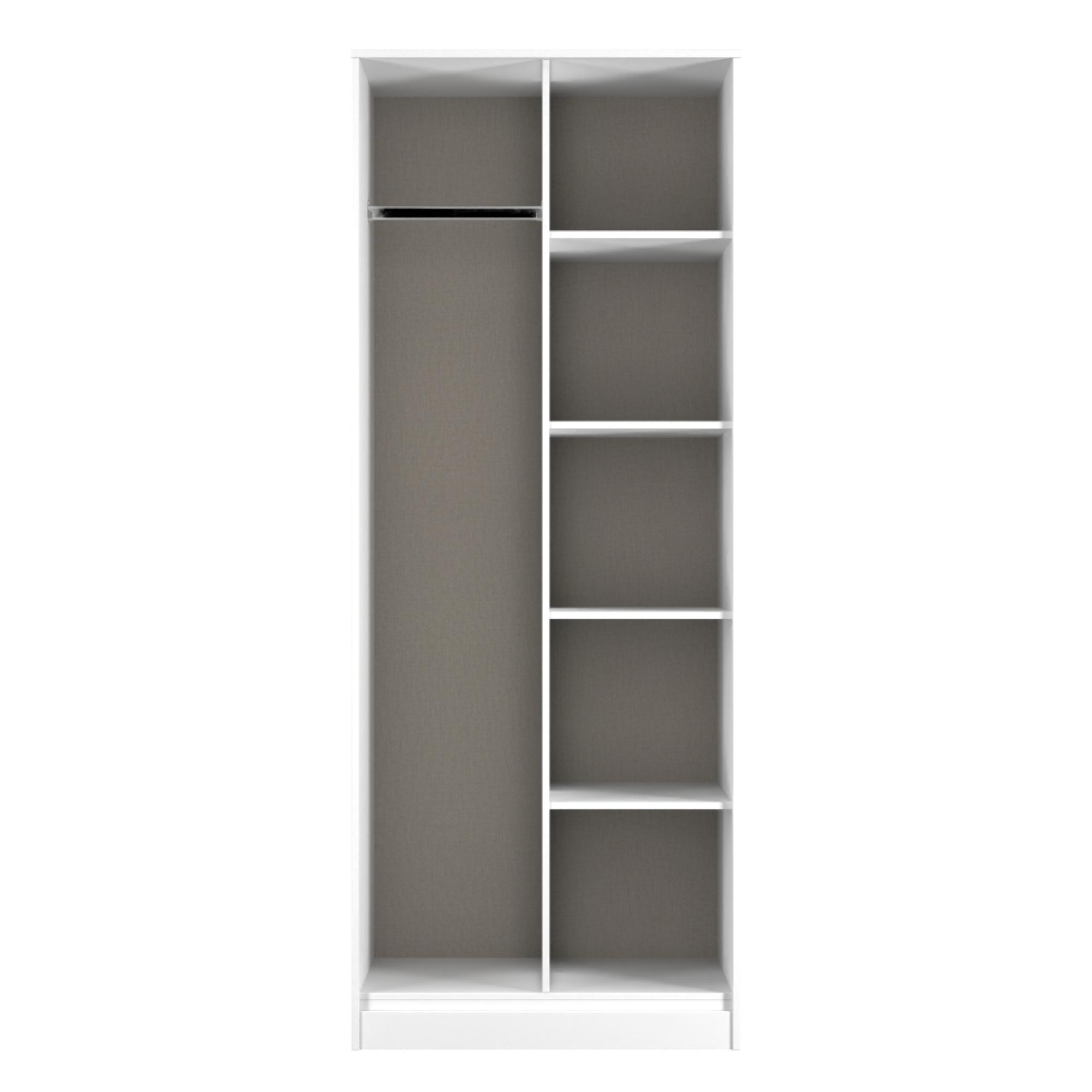 Harlequin Front Open Shelf Wardrobe - White Matt