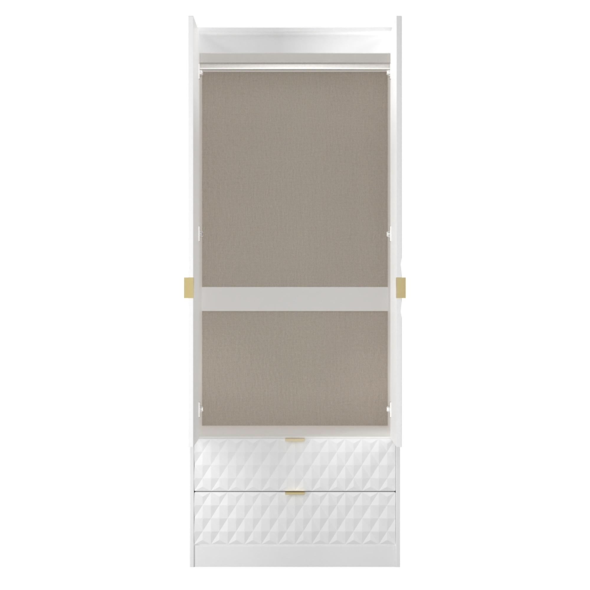 Harlequin Wardrobe - 2 Door - 2 Drawer - Tall - White Matt