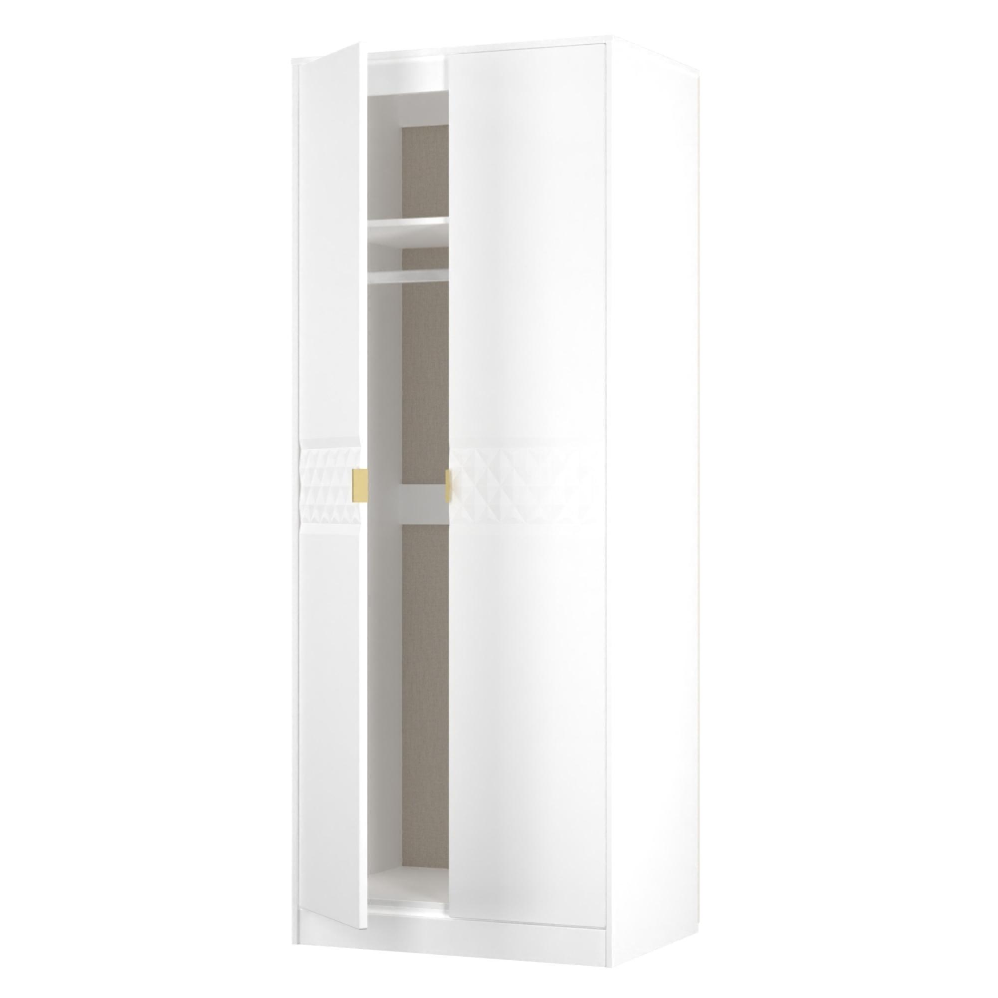 Harlequin Wardrobe - 2 Door - Tall - White Matt