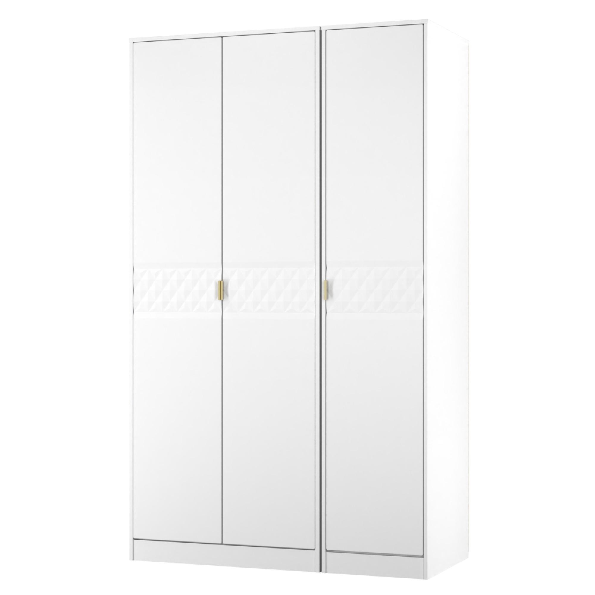 Harlequin Wardrobe - 3 Door - Triple Robe - White Matt