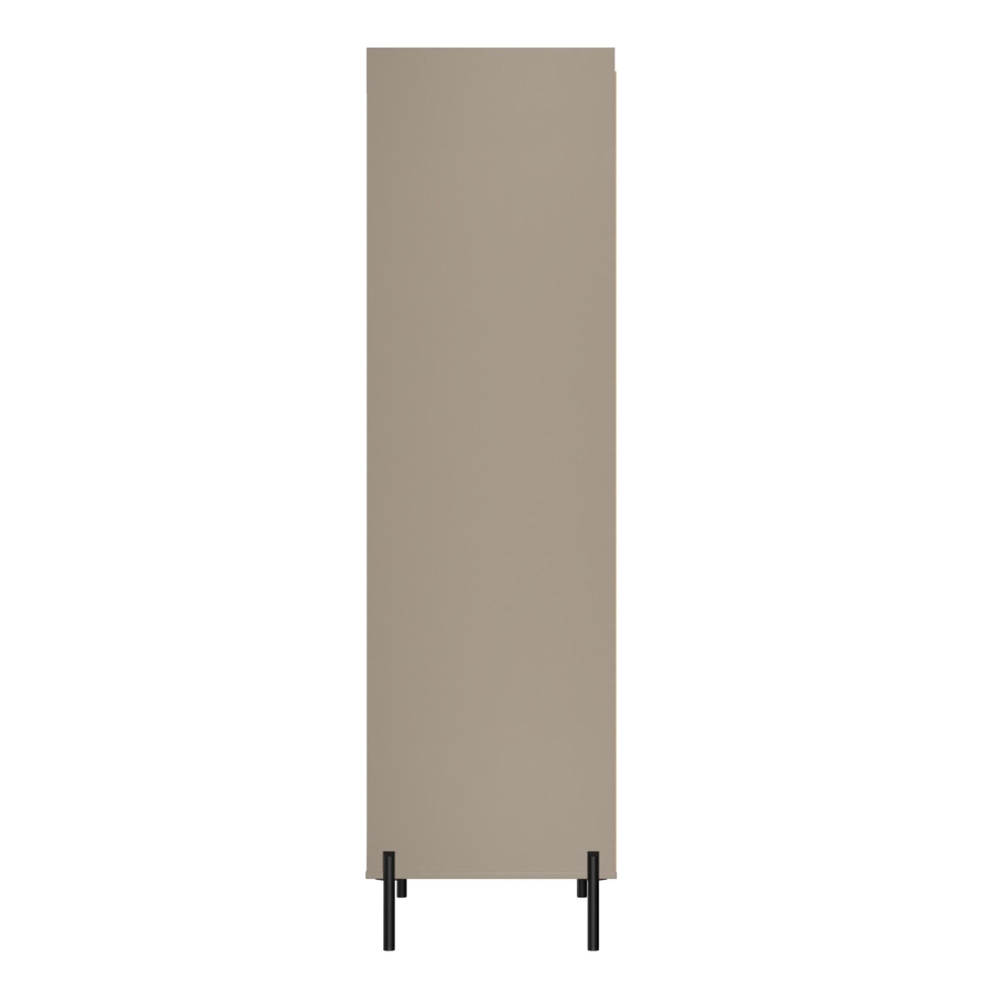 Osaka Wardrobe - 2 Door - 1 Mirror - Tall - Mushroom Matt Fluted