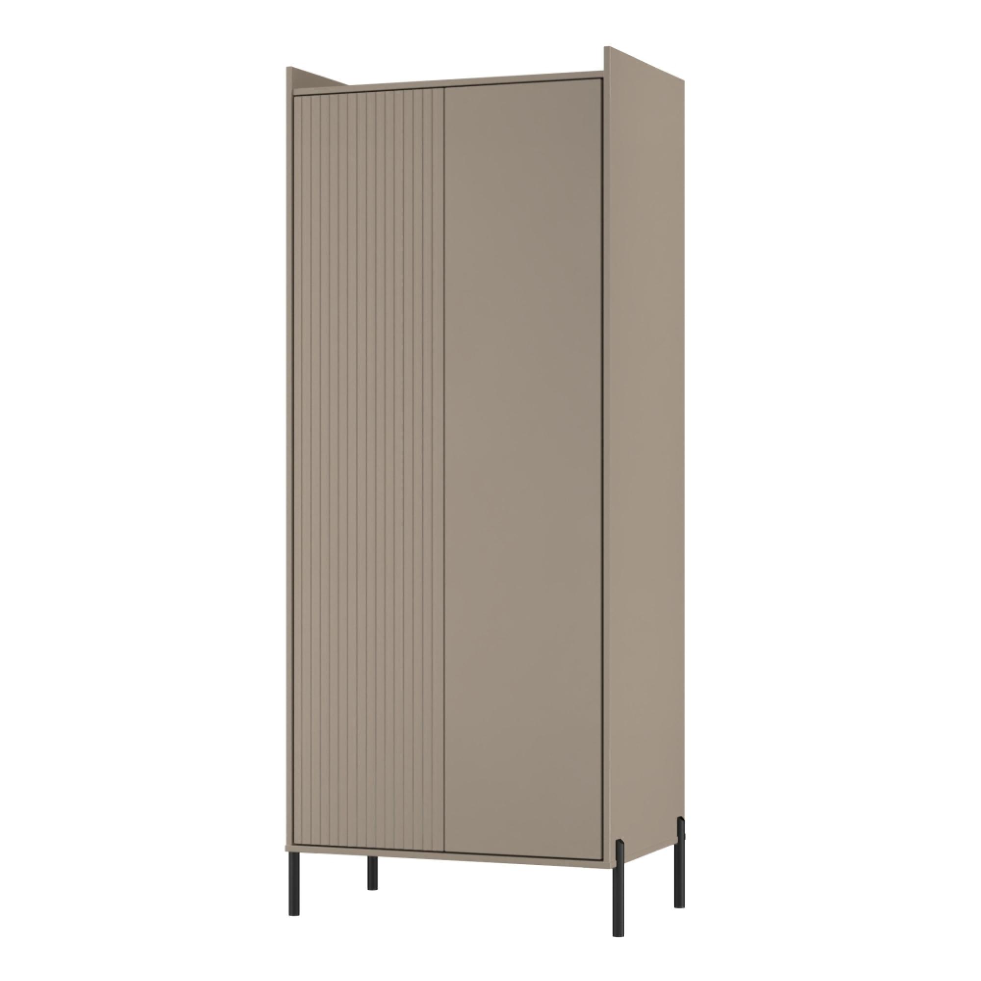 Osaka Wardrobe - 2 Door - Tall - Mushroom Matt Fluted