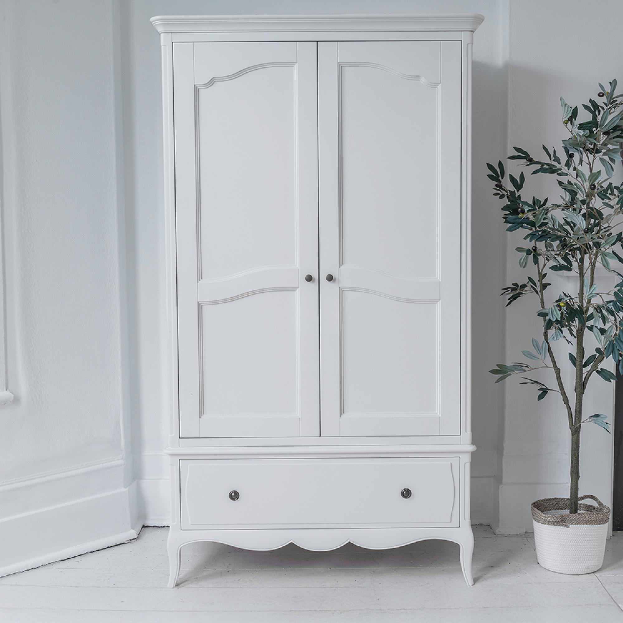 Amelie Wardrobe - 2 Door 1 Drawer - White