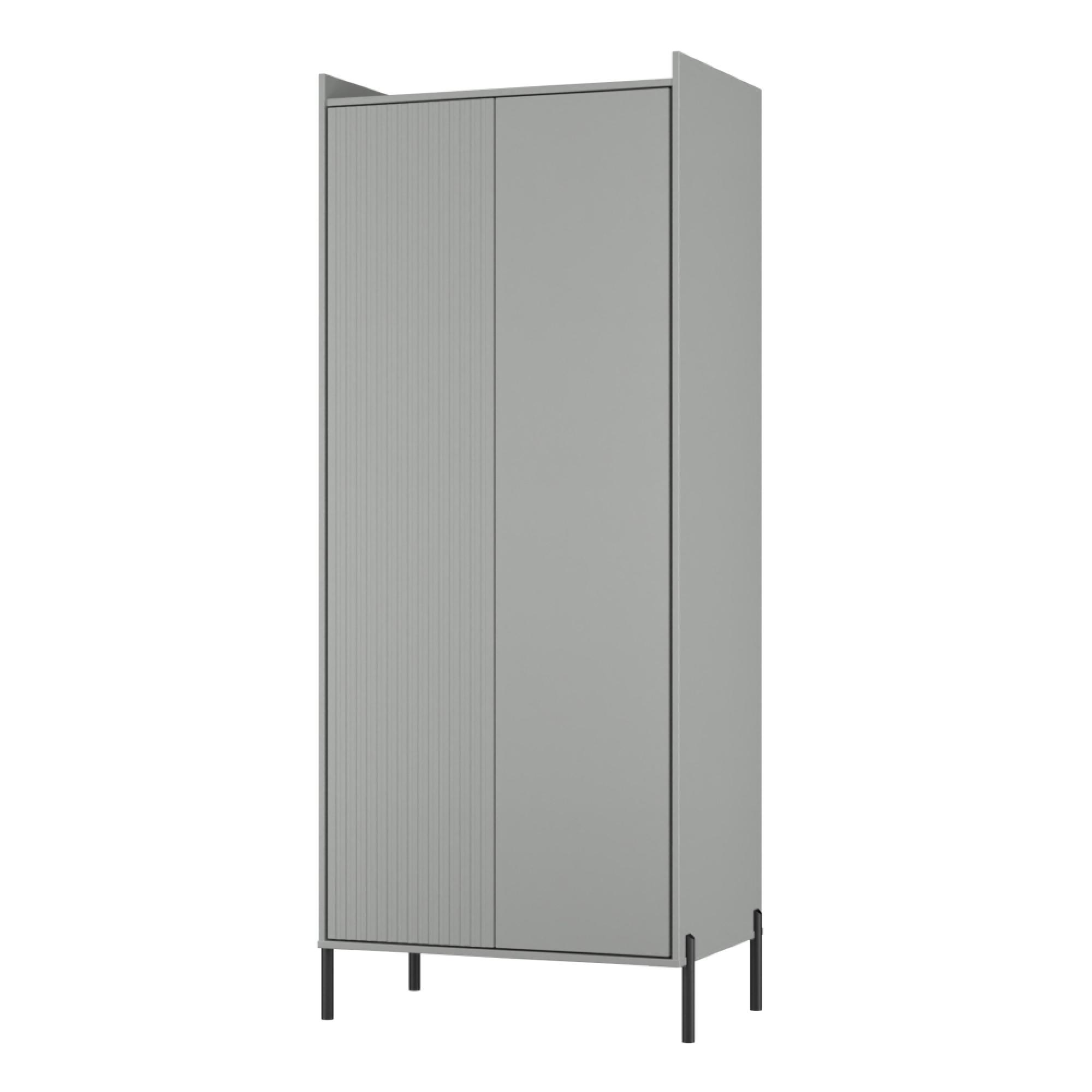 Osaka Wardrobe - 2 Door - Tall - Dusk Grey Fluted