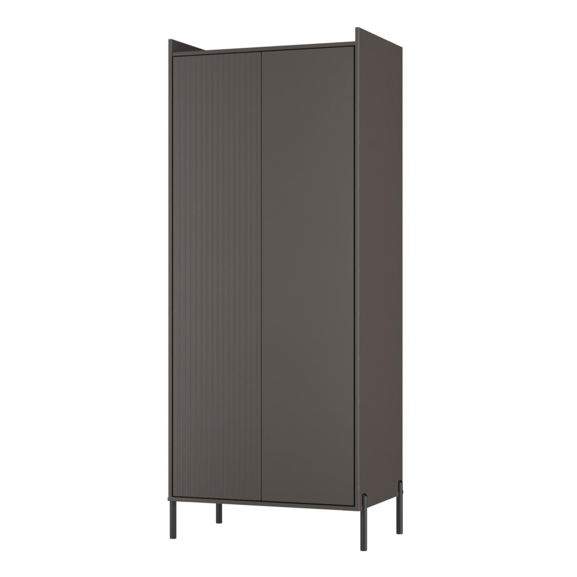 Osaka Wardrobe - 2 Door - Tall - Graphite Fluted