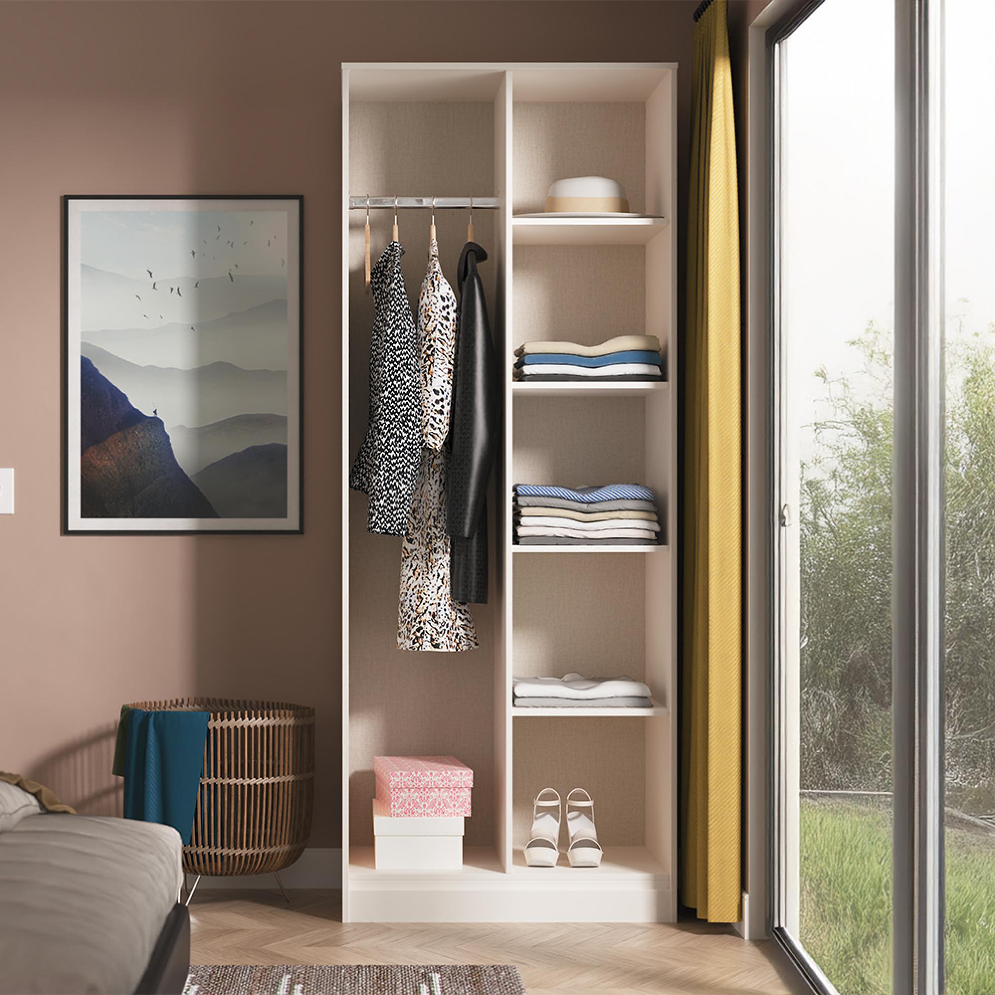 Harlequin Front Open Shelf Wardrobe - Kashmir Matt