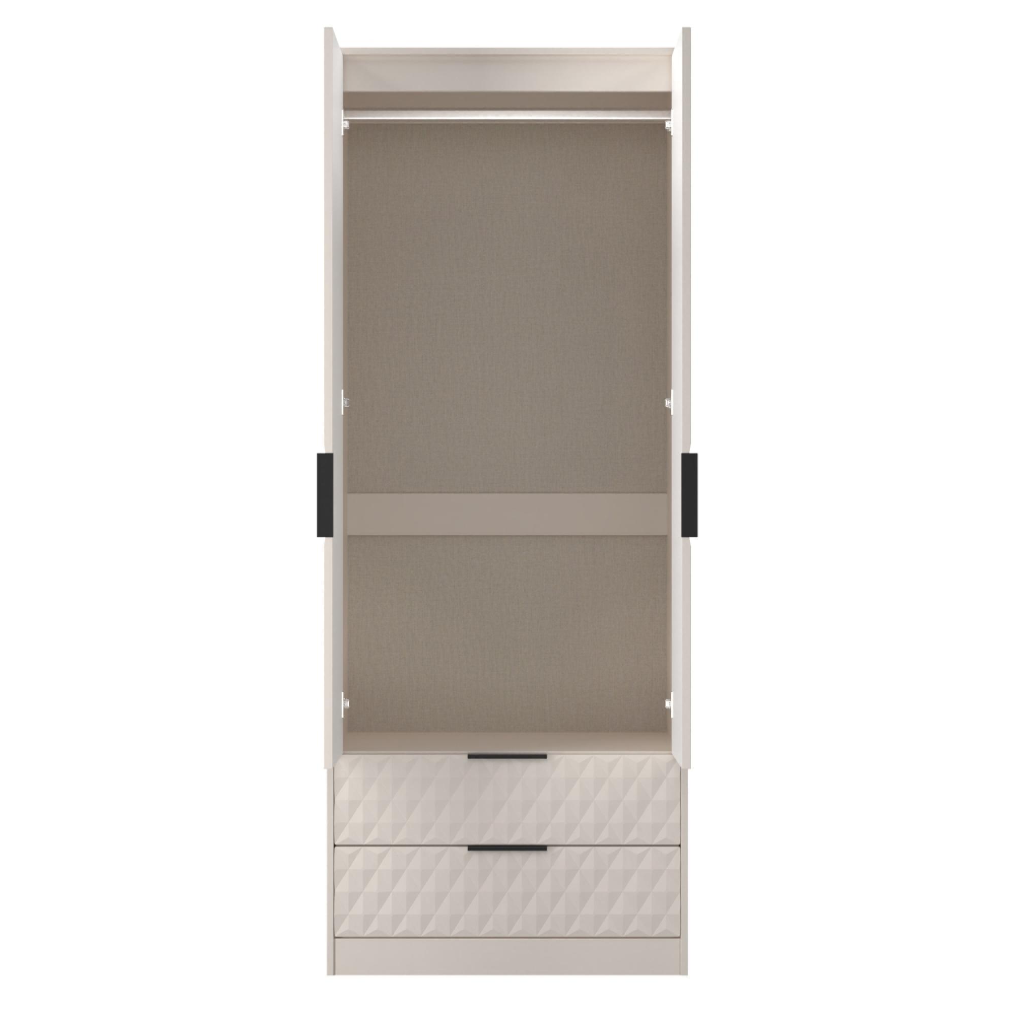 Harlequin Wardrobe - 2 Door - 2 Drawer - Tall - Kashmir Matt