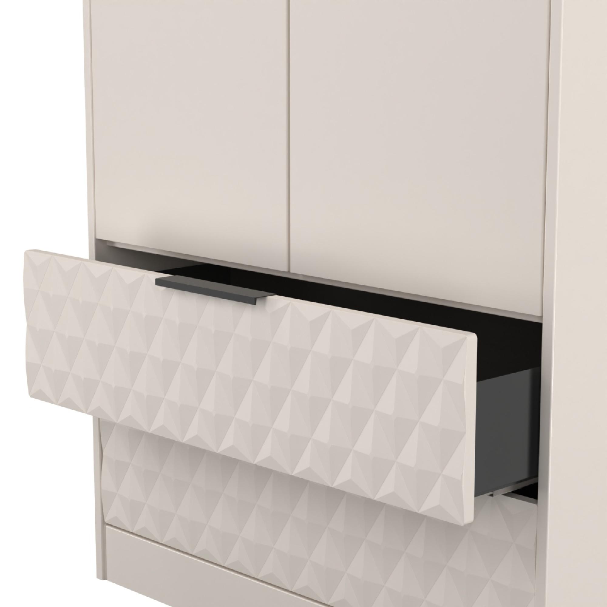 Harlequin Wardrobe - 2 Door - 2 Drawer - Tall - Kashmir Matt