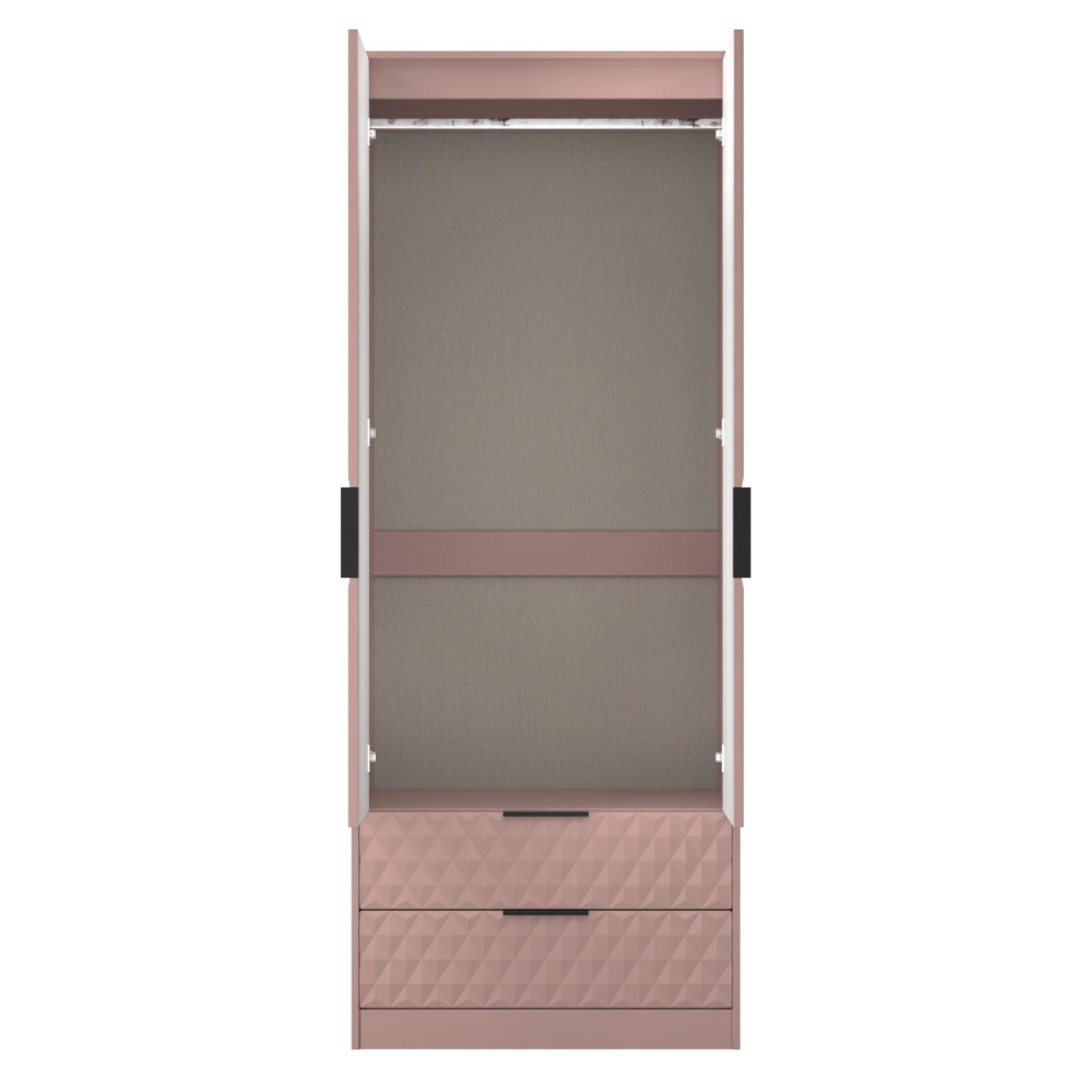 Harlequin Wardrobe - 2 Door - 2 Drawer - Tall - Kobe Pink