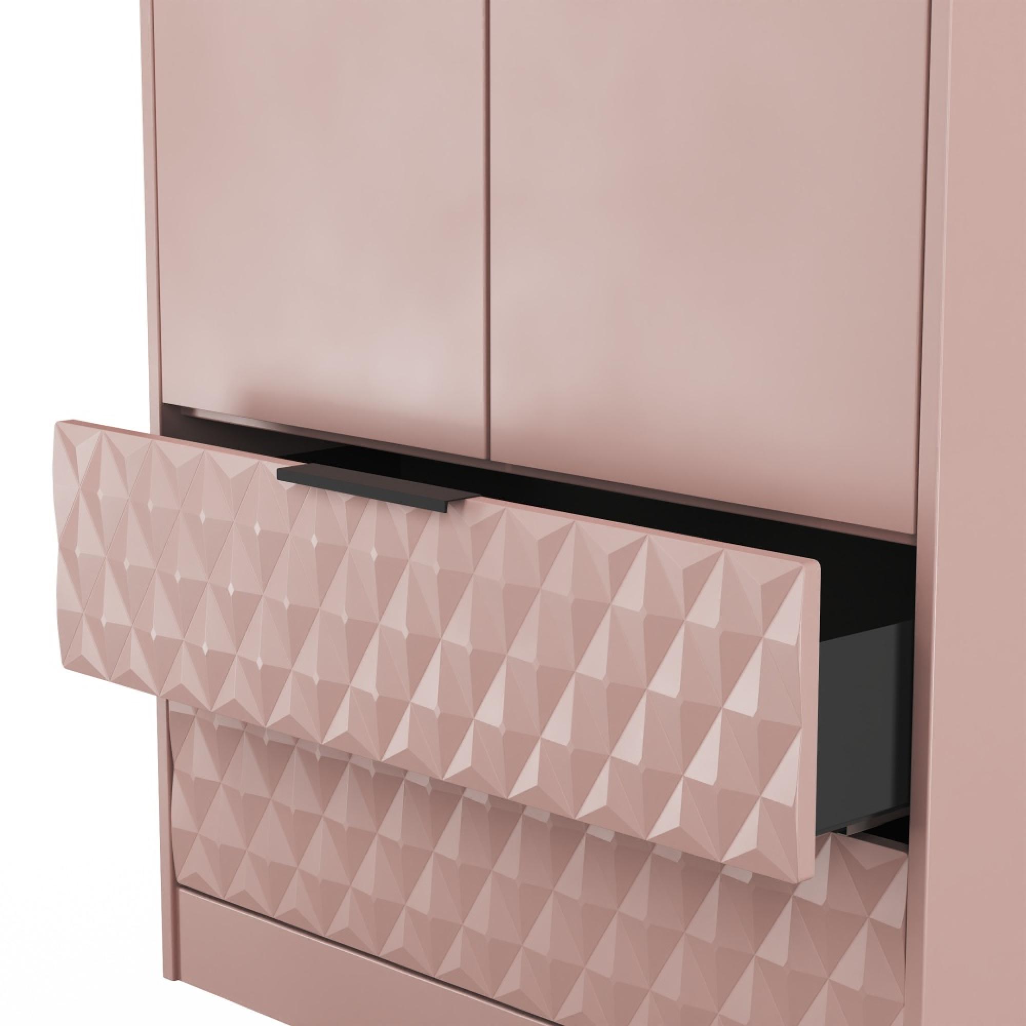 Harlequin Wardrobe - 2 Door - 2 Drawer - Tall - Kobe Pink