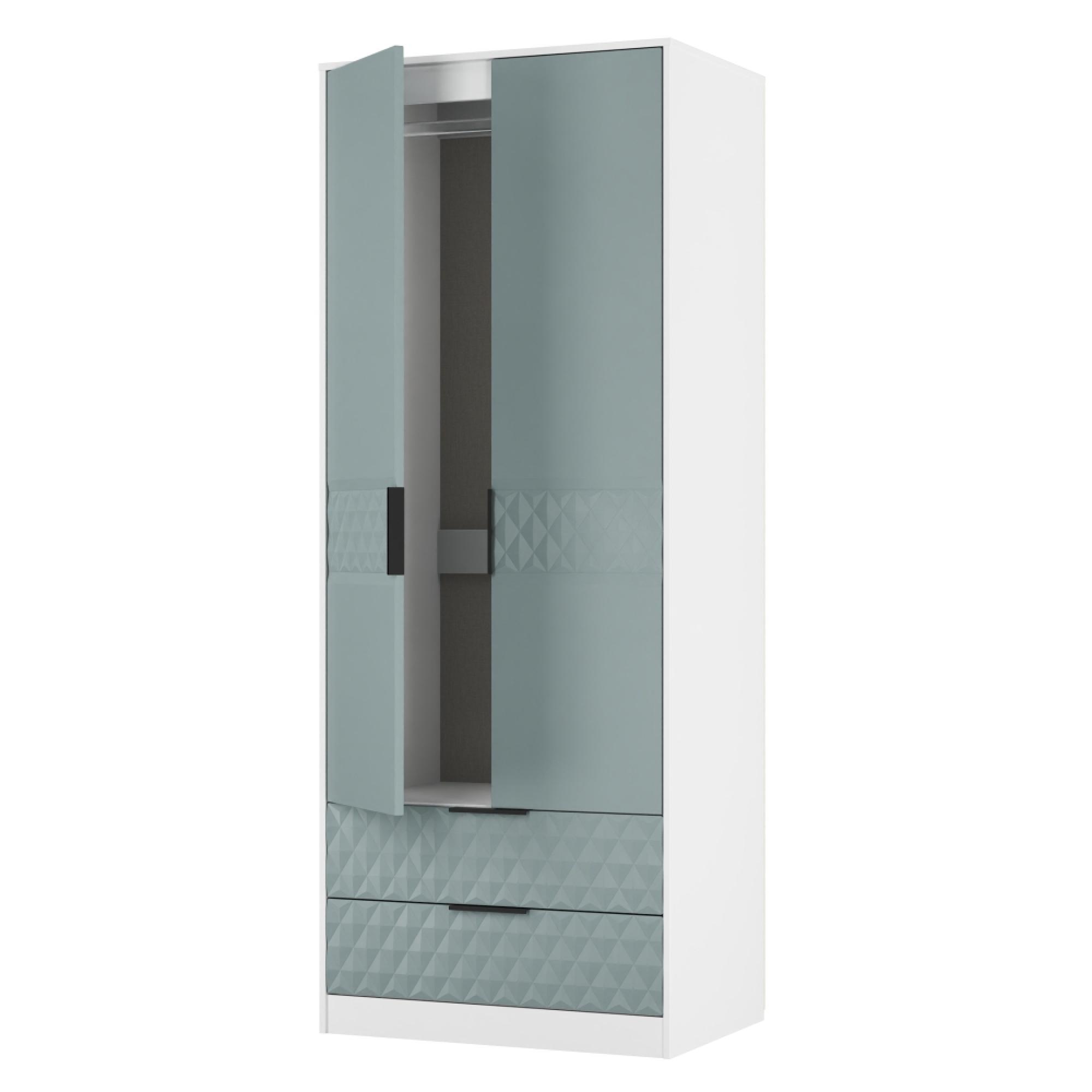 Harlequin Wardrobe - 2 Door - 2 Drawer - Tall - Duck and White Matt