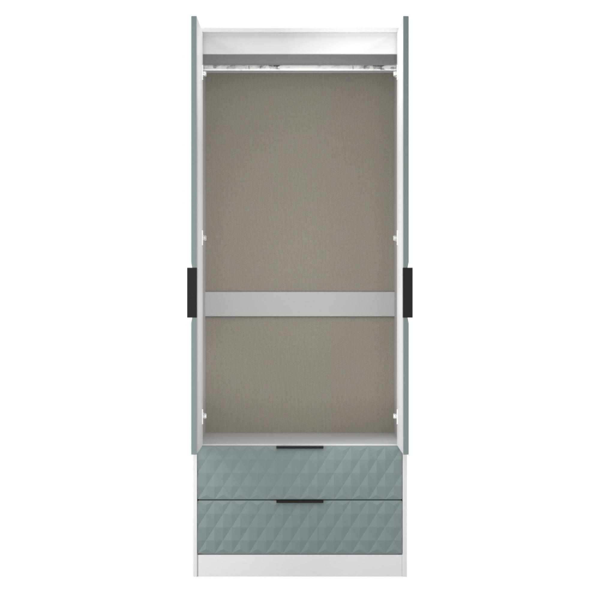 Harlequin Wardrobe - 2 Door - 2 Drawer - Tall - Duck and White Matt