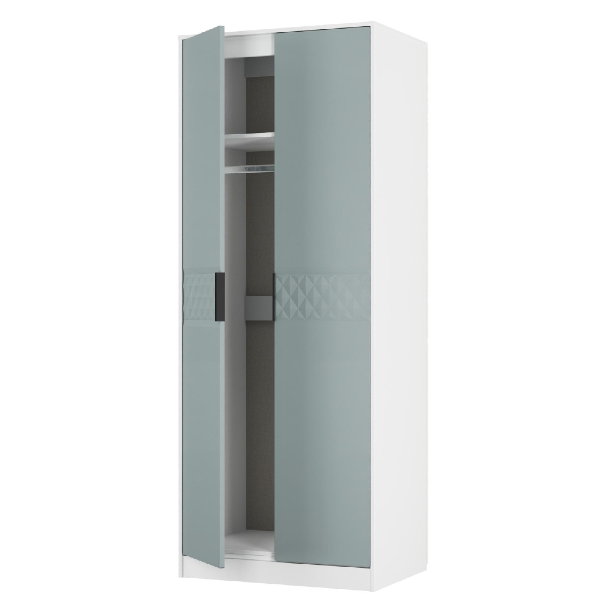Harlequin Wardrobe - 2 Door - Tall - Duck and White Matt