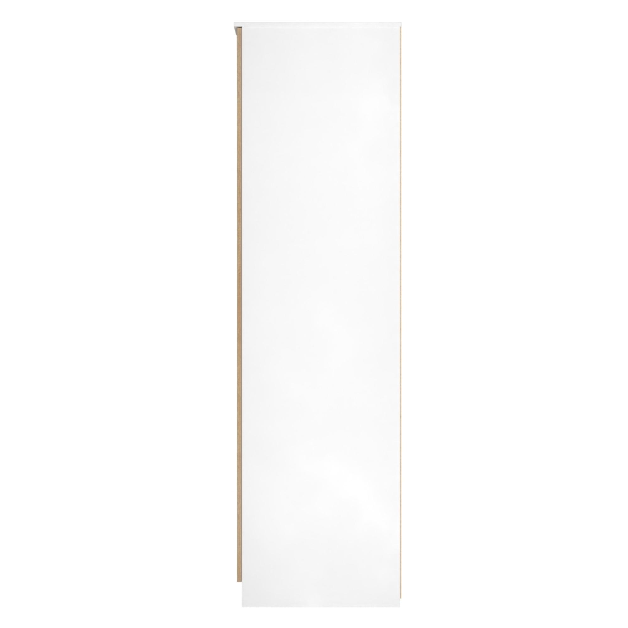 Java Fluted Wardrobe - 2 Door - 1 Mirror - Natural and White