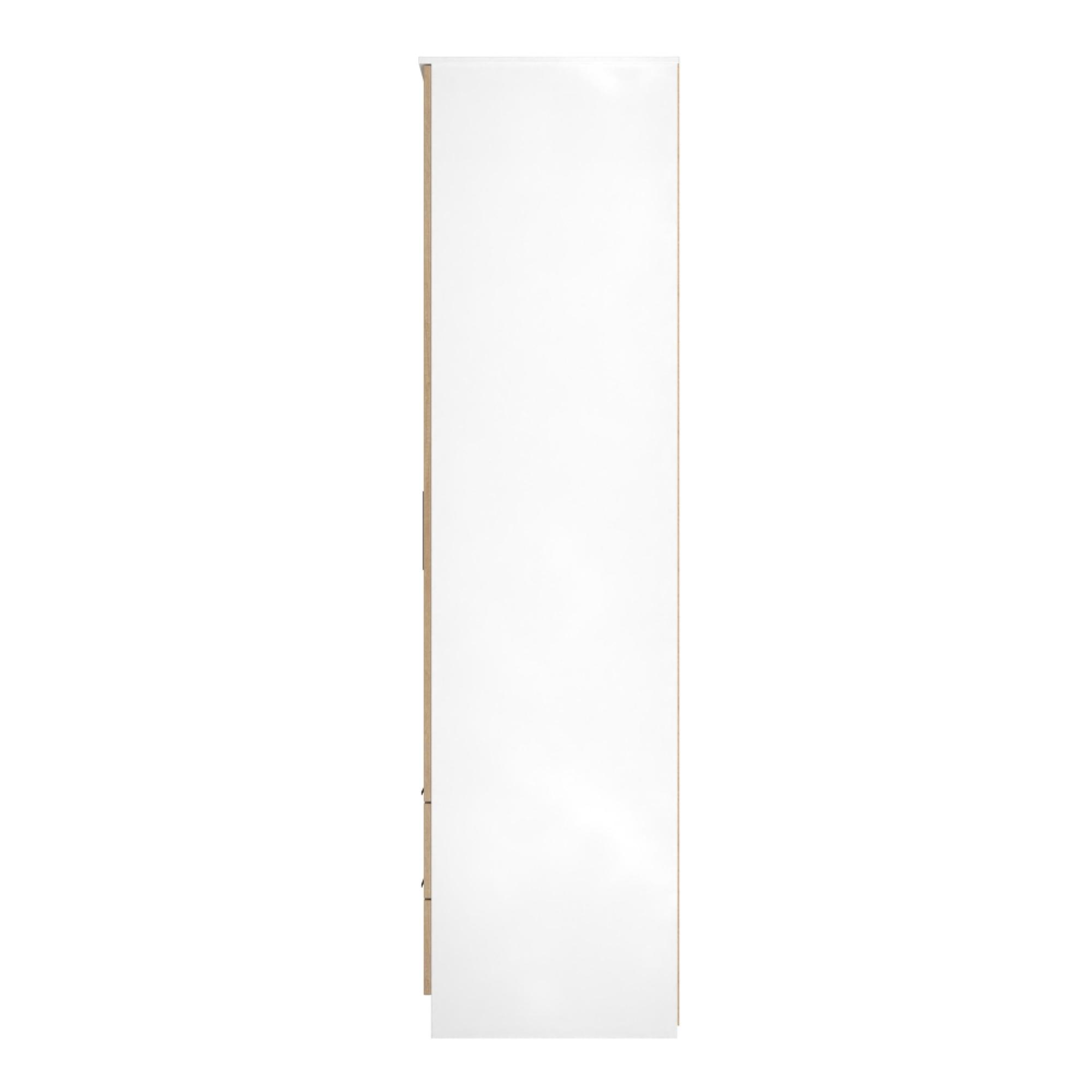 Java Fluted Wardrobe - 2 Door - 2 Drawer - Tall Robe - Natural and White