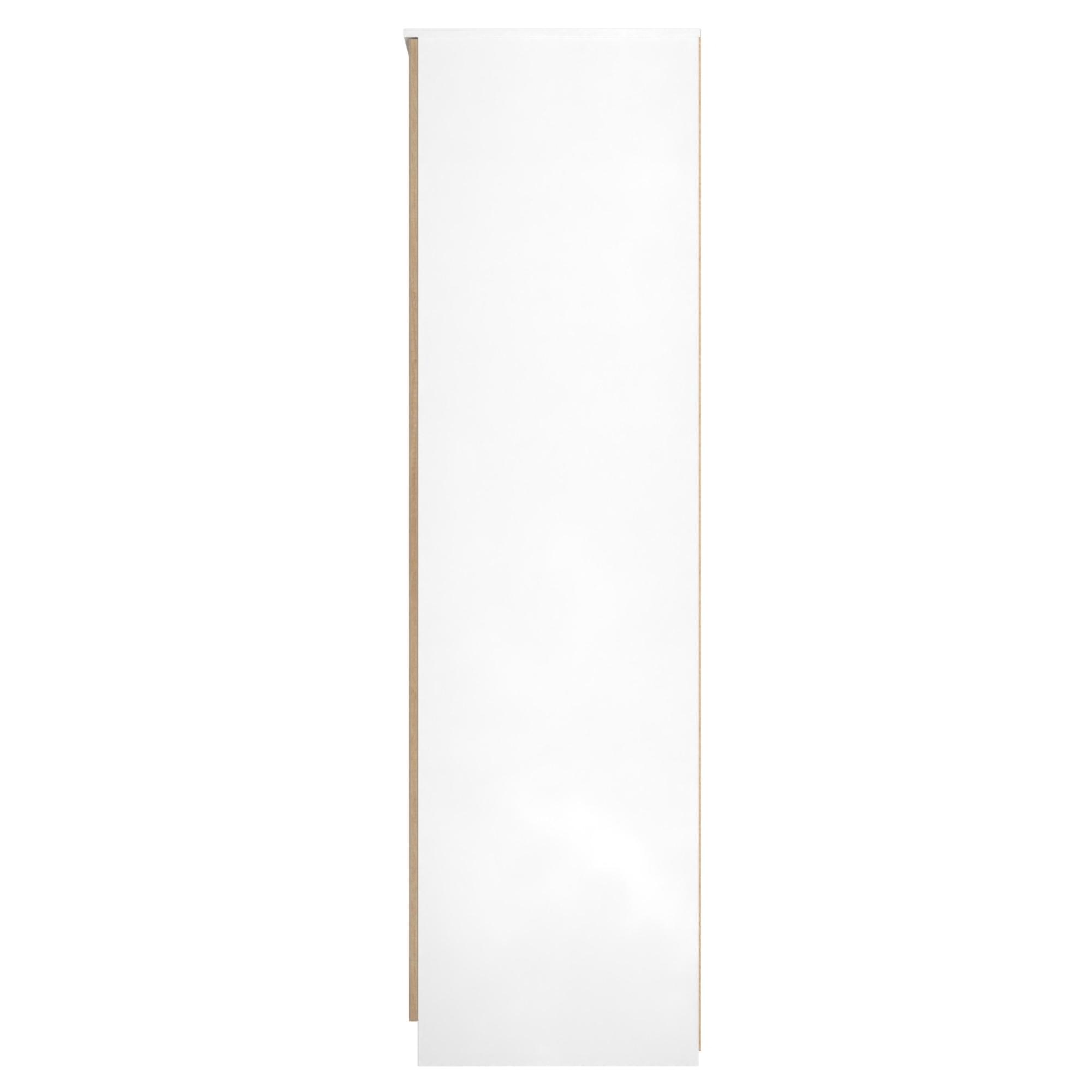 Java Fluted Wardrobe - 2 Door - Plain Robe - Natural and White