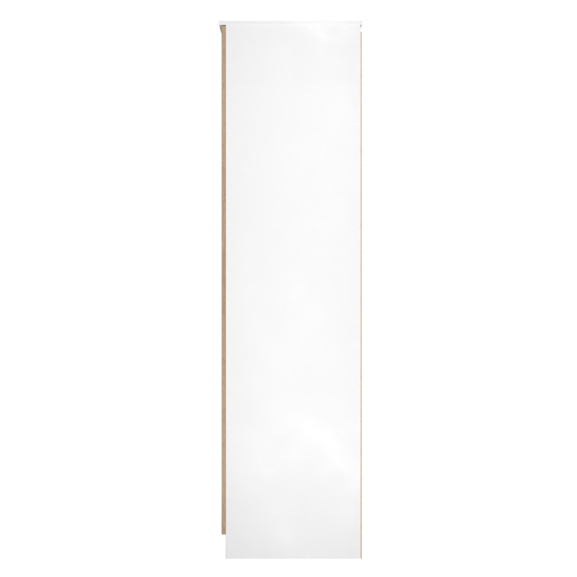 Java Fluted Wardrobe - 2 Door - Tall - 1 Mirror - Natural and White