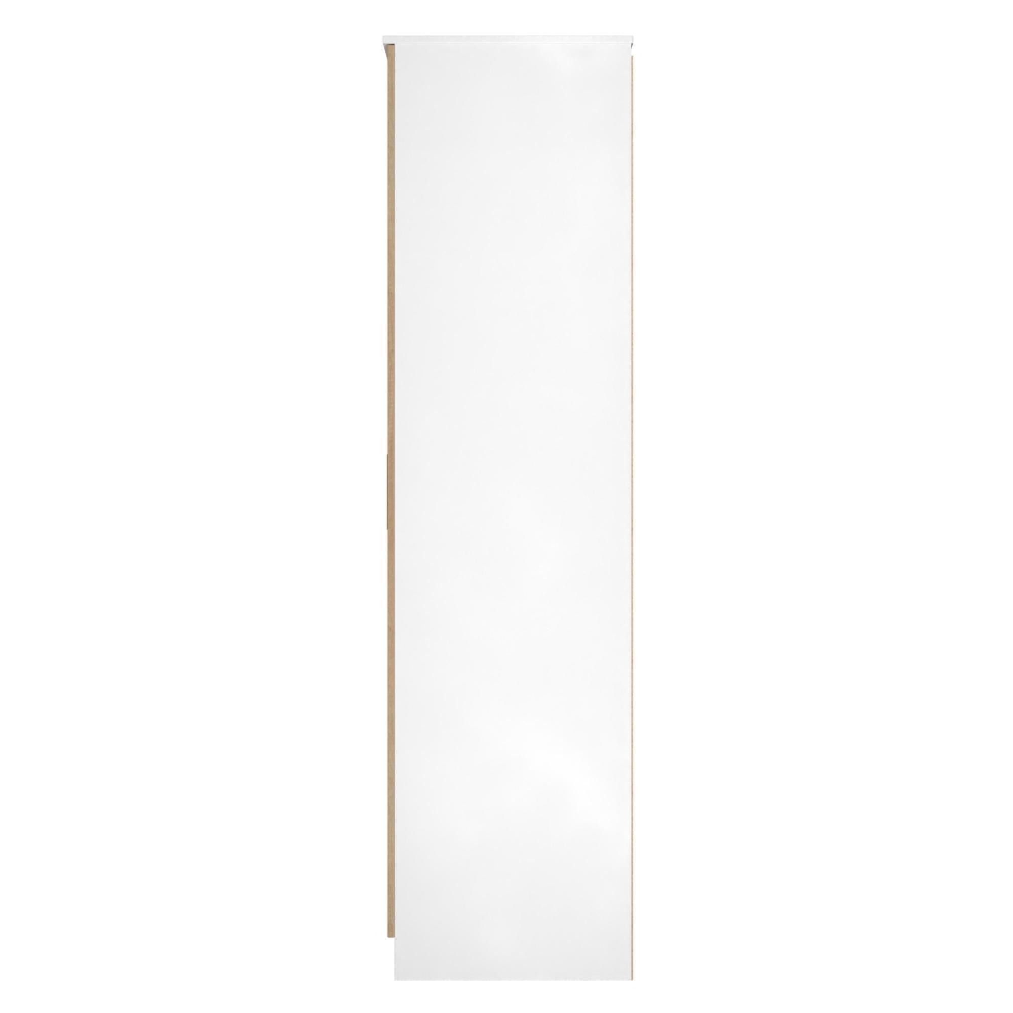 Java Fluted Wardrobe - 2 Door - Tall Robe - Natural and White