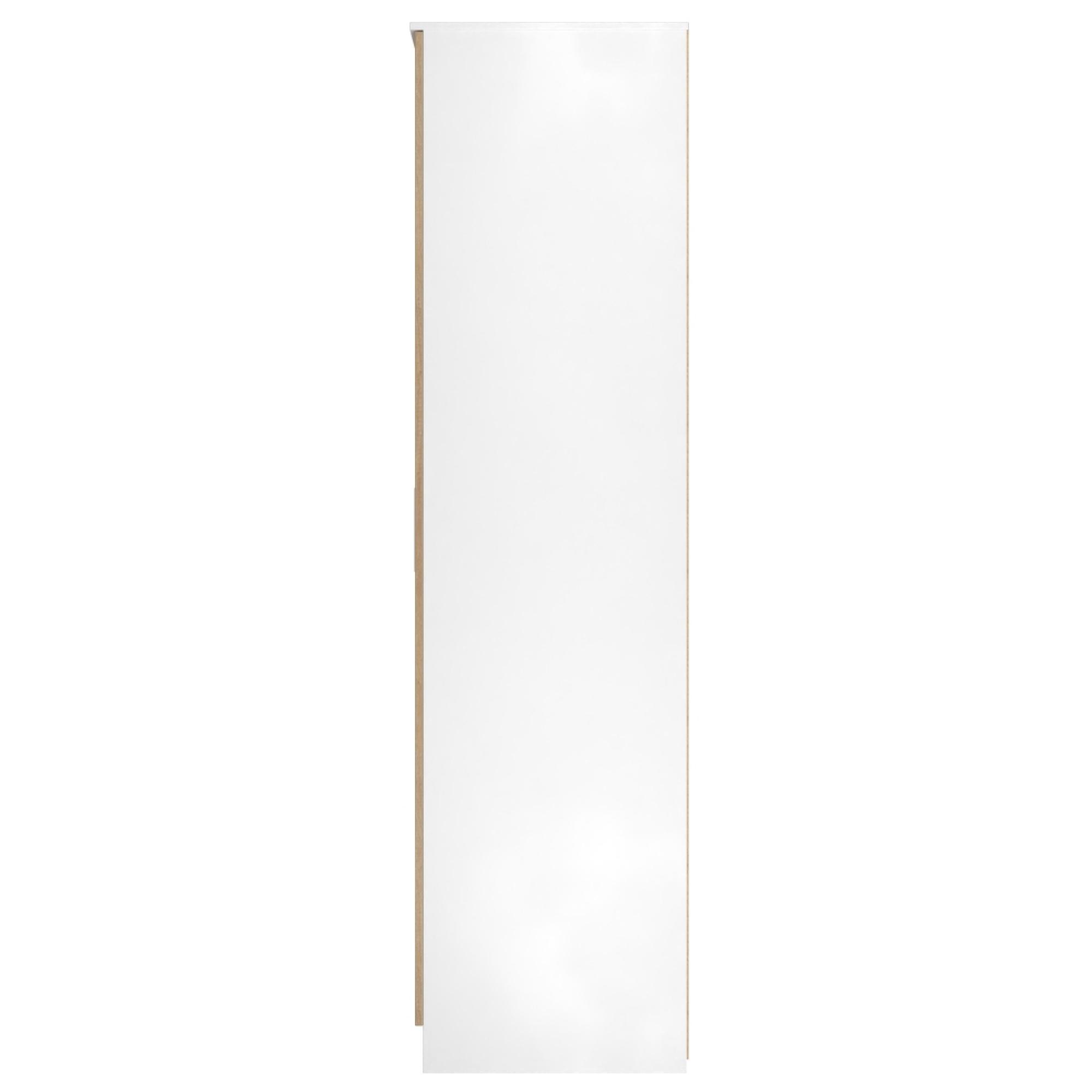Java Fluted Wardrobe - 3 Door - Tall Triple Combi - 1 Mirror - Natural and White