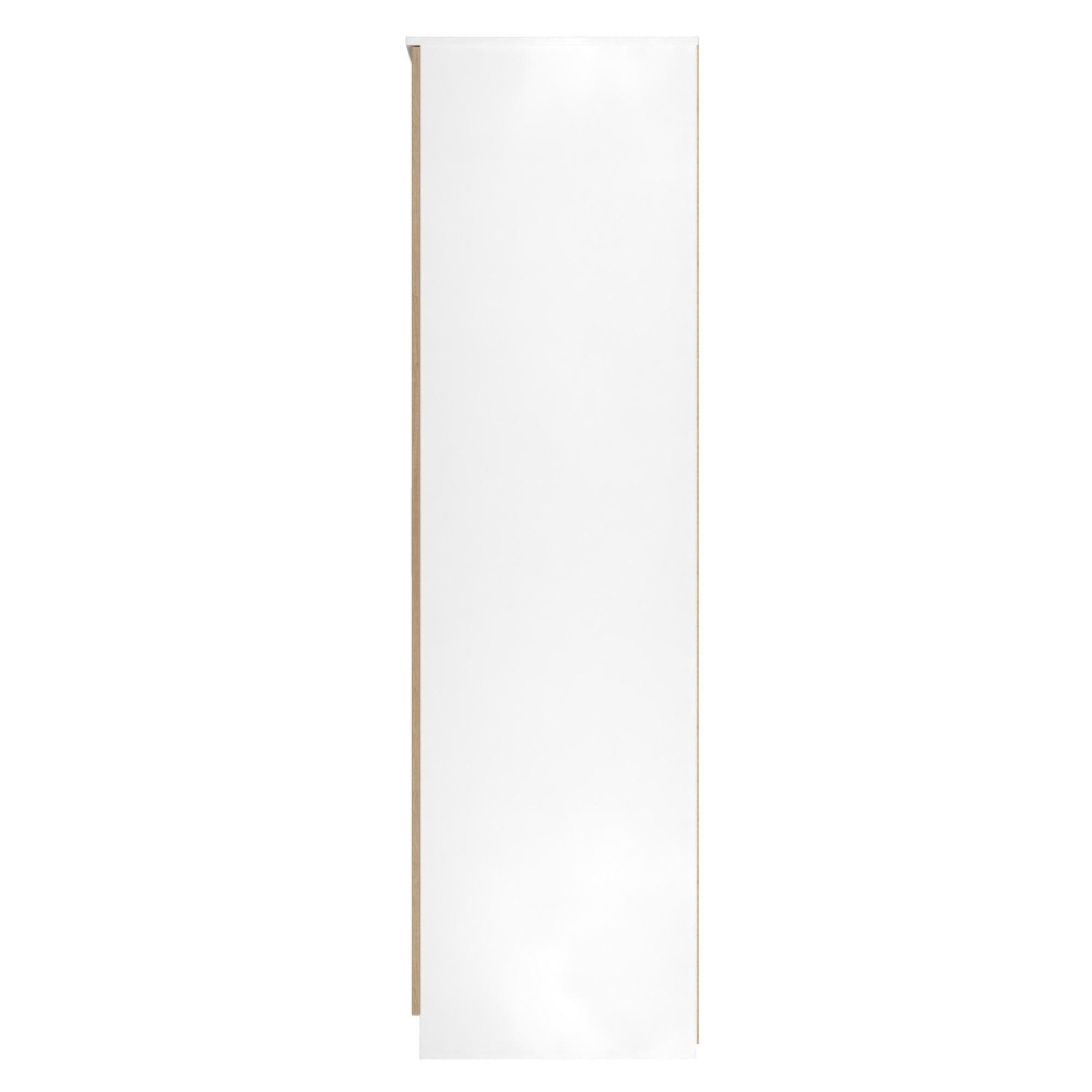 Java Fluted Wardrobe - 3 Door - Triple - 1 Mirror - Natural and White
