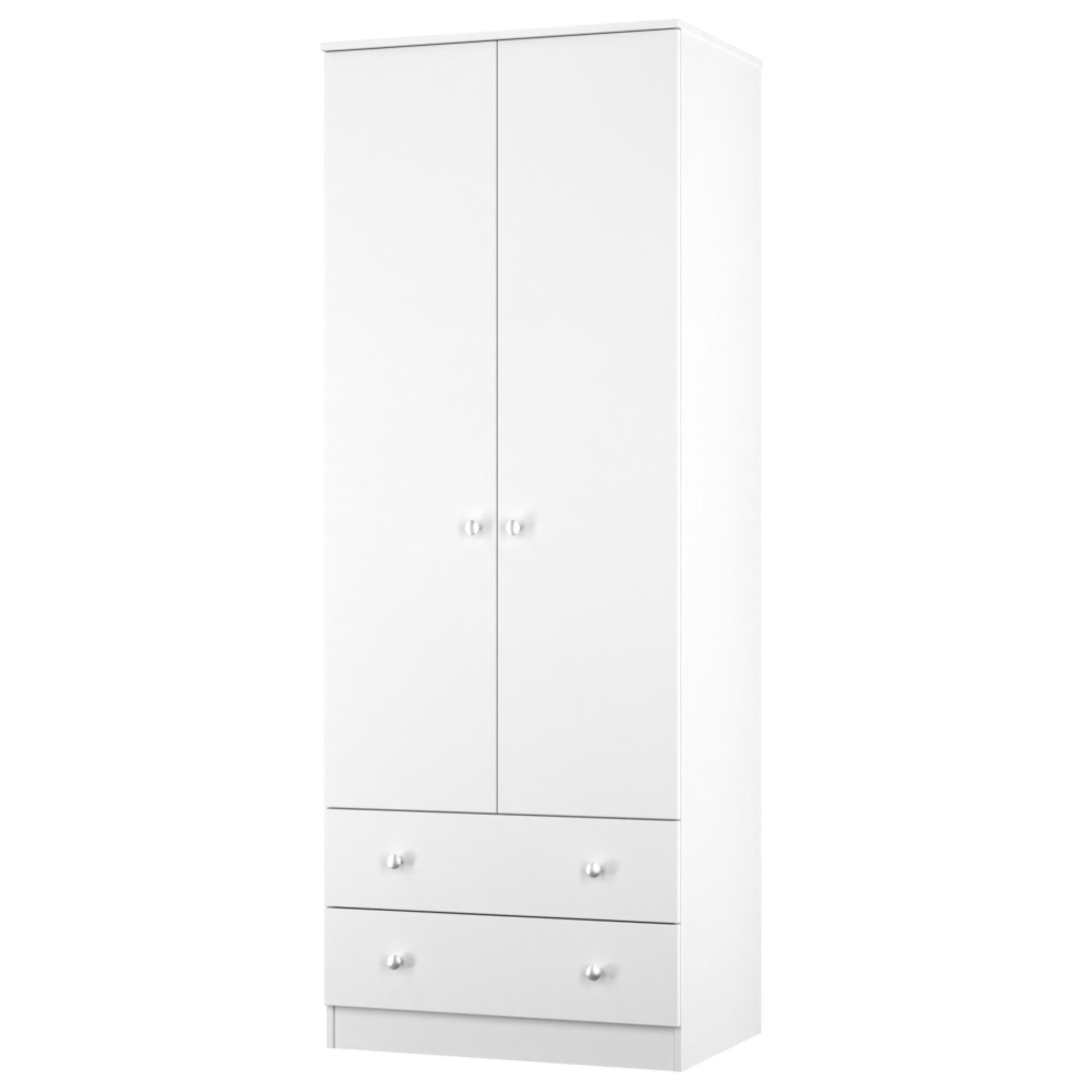 Yarmouth Wardrobe - 2 Door - 2 Drawer - Tall - White Matt