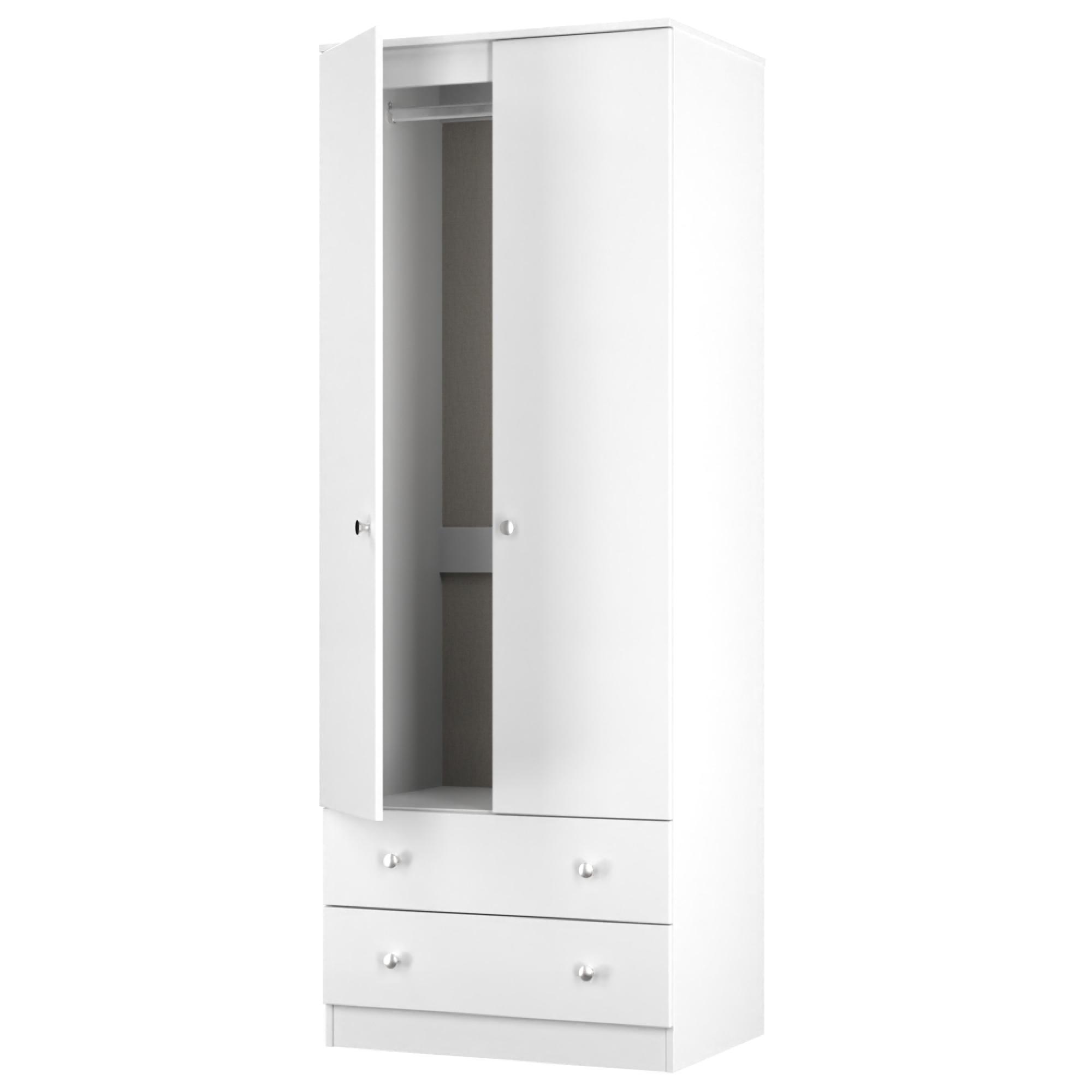 Yarmouth Wardrobe - 2 Door - 2 Drawer - Tall - White Matt