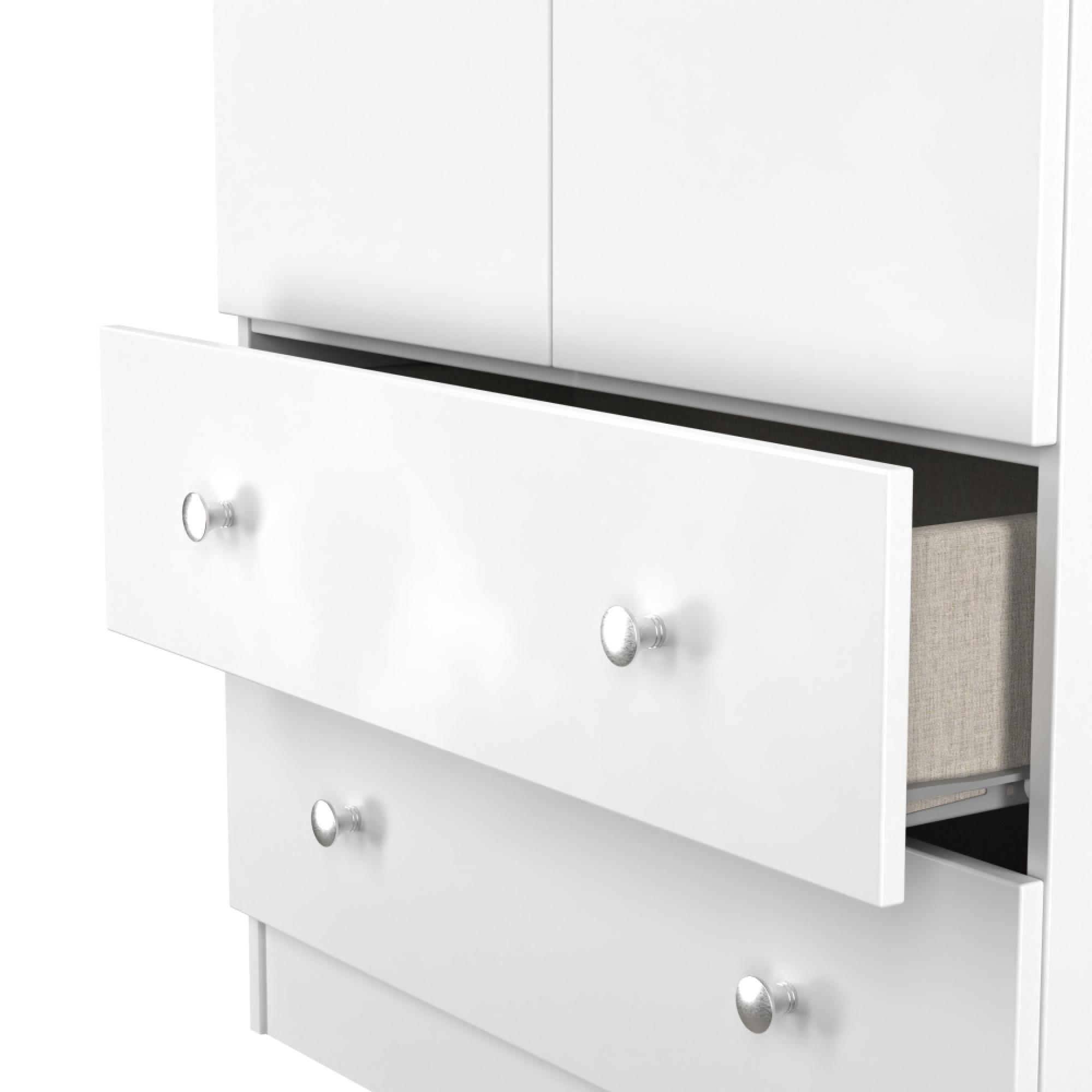 Yarmouth Wardrobe - 2 Door - 2 Drawer - Tall - White Matt