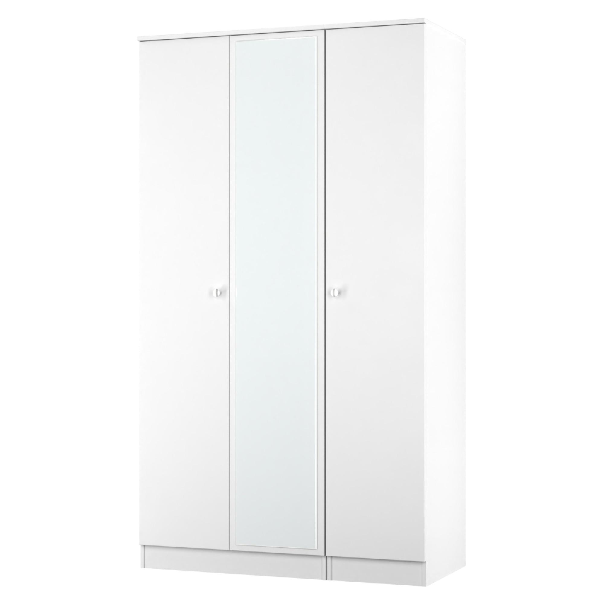 Yarmouth Wardrobe - 3 Door - 1 Mirror - Combi Triple - White Matt