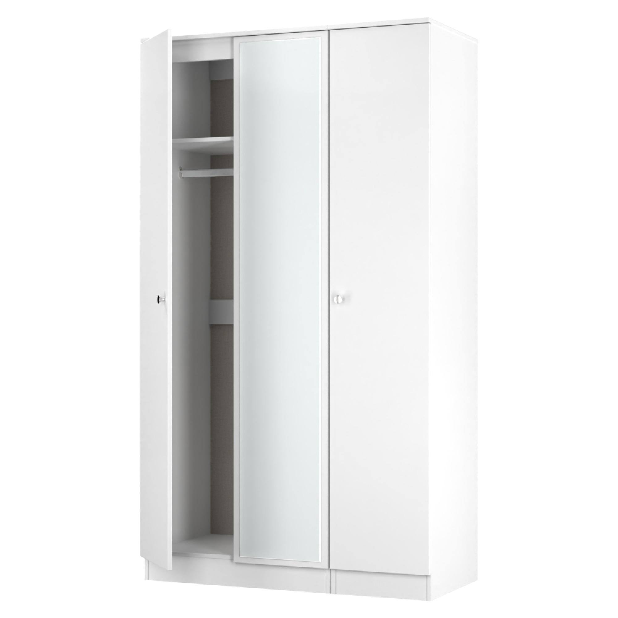 Yarmouth Wardrobe - 3 Door - 1 Mirror - Combi Triple - White Matt