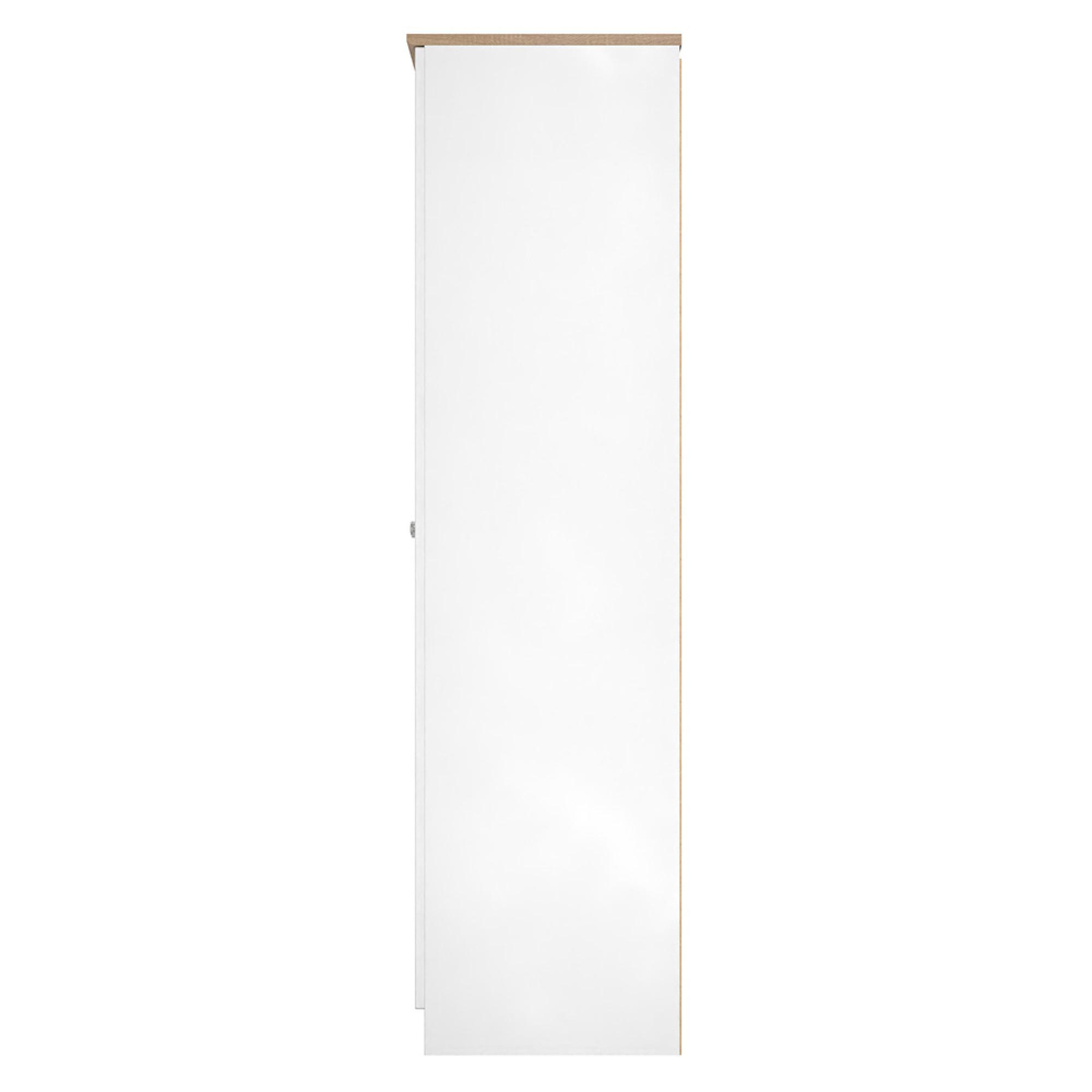 Sussex Wardrobe - 2 Door - Plain - Tall - White and Oak