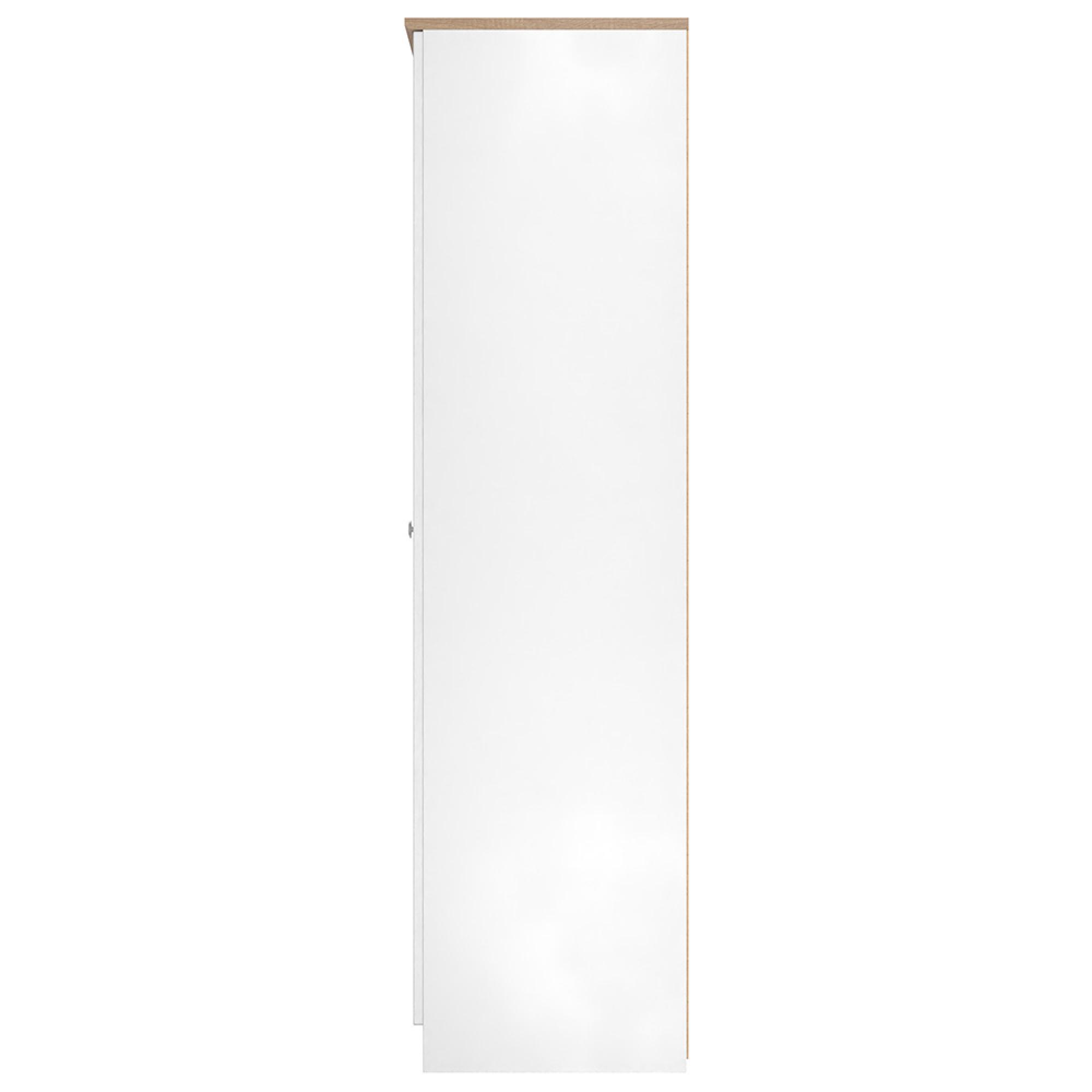 Sussex Wardrobe - 3 Door - Tall - 1 Mirror - Triple - White and Oak