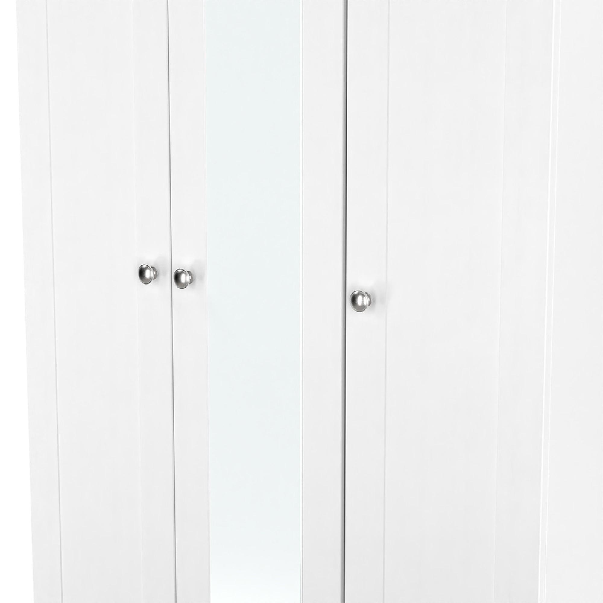 Sussex Wardrobe - 3 Door - Tall - 1 Mirror - Triple - White and Oak