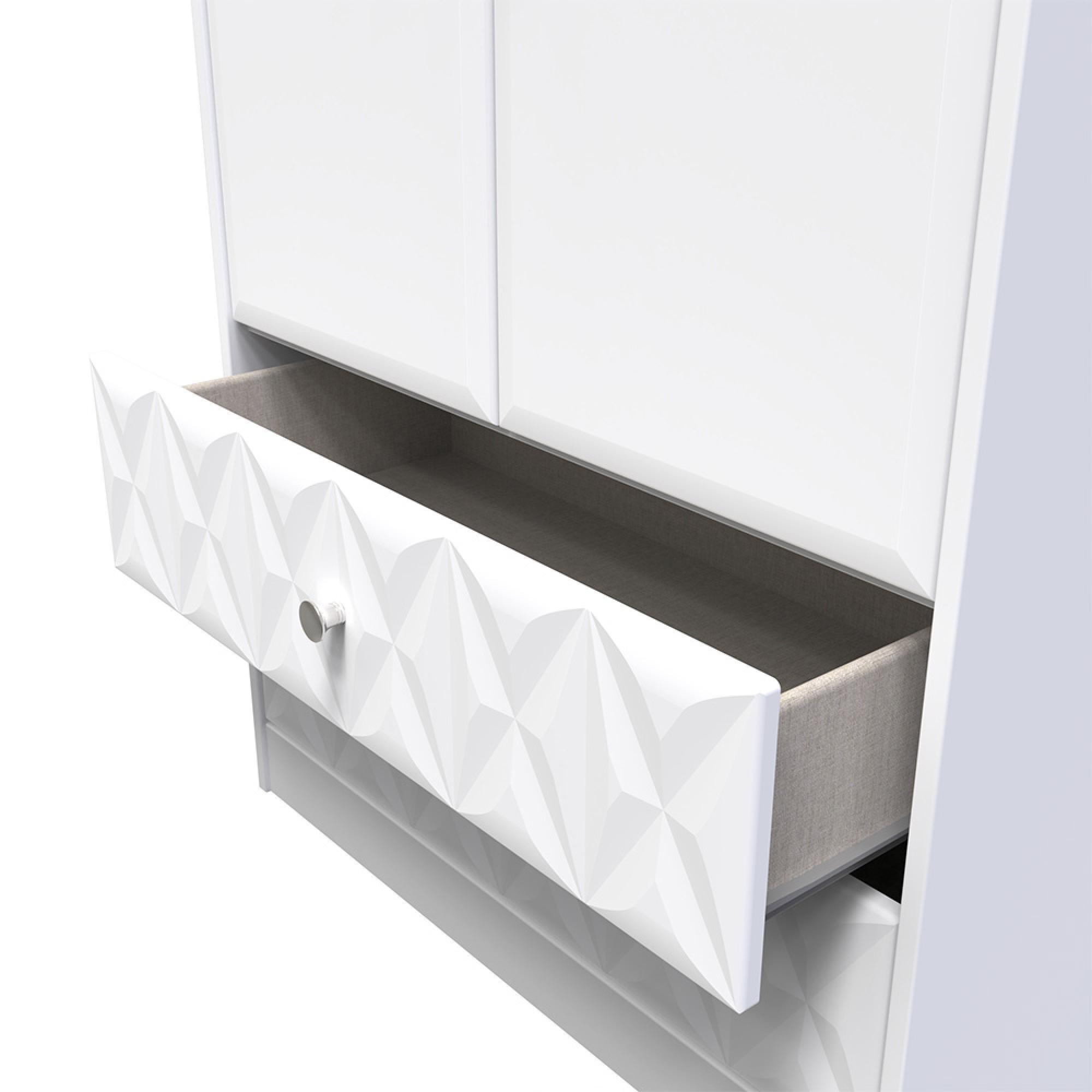 San Jose Wardrobe - 2 Door - 2 Drawer - Tall - White