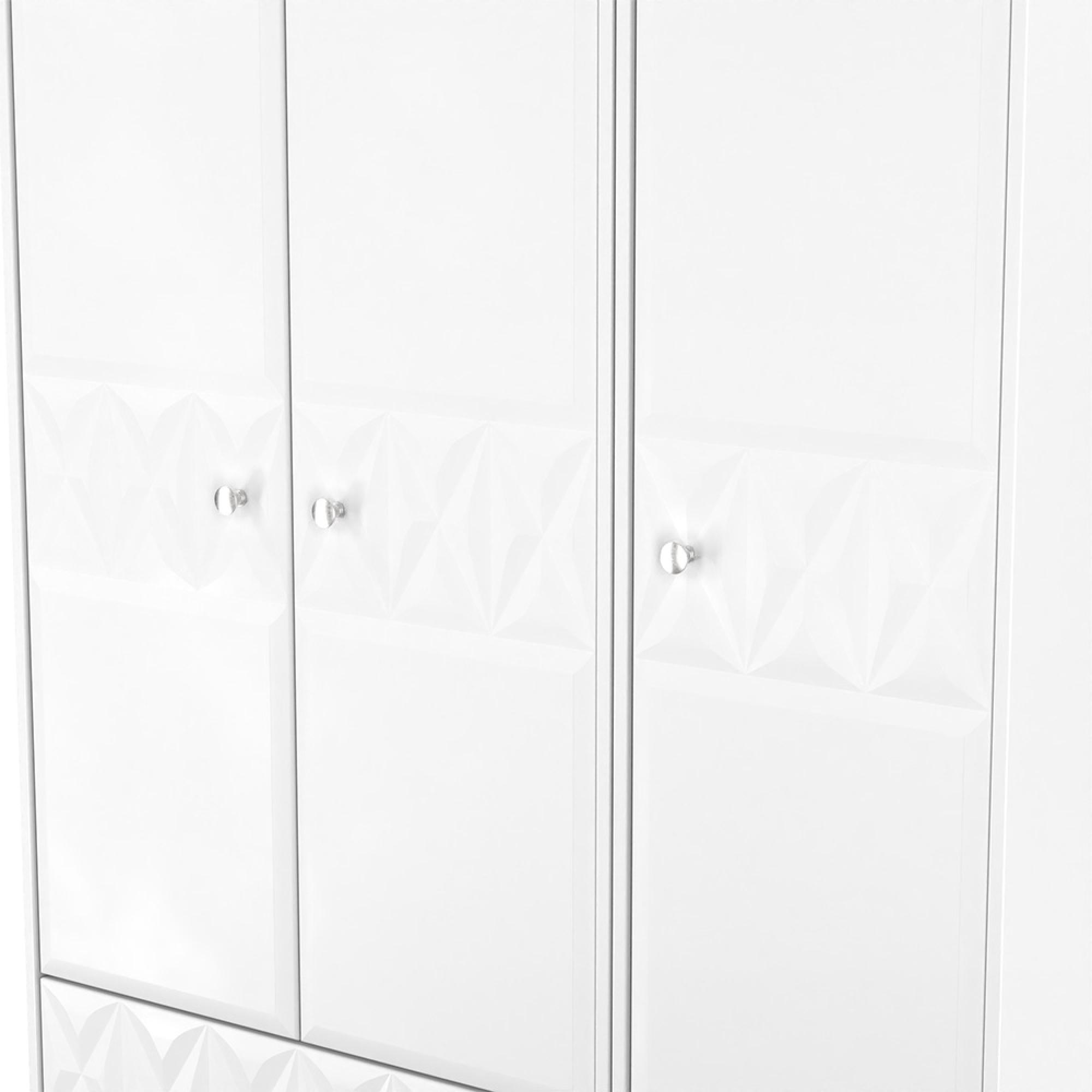 San Jose Wardrobe - 3 Door - LHF 2 Drawers - Triple - Tall - White