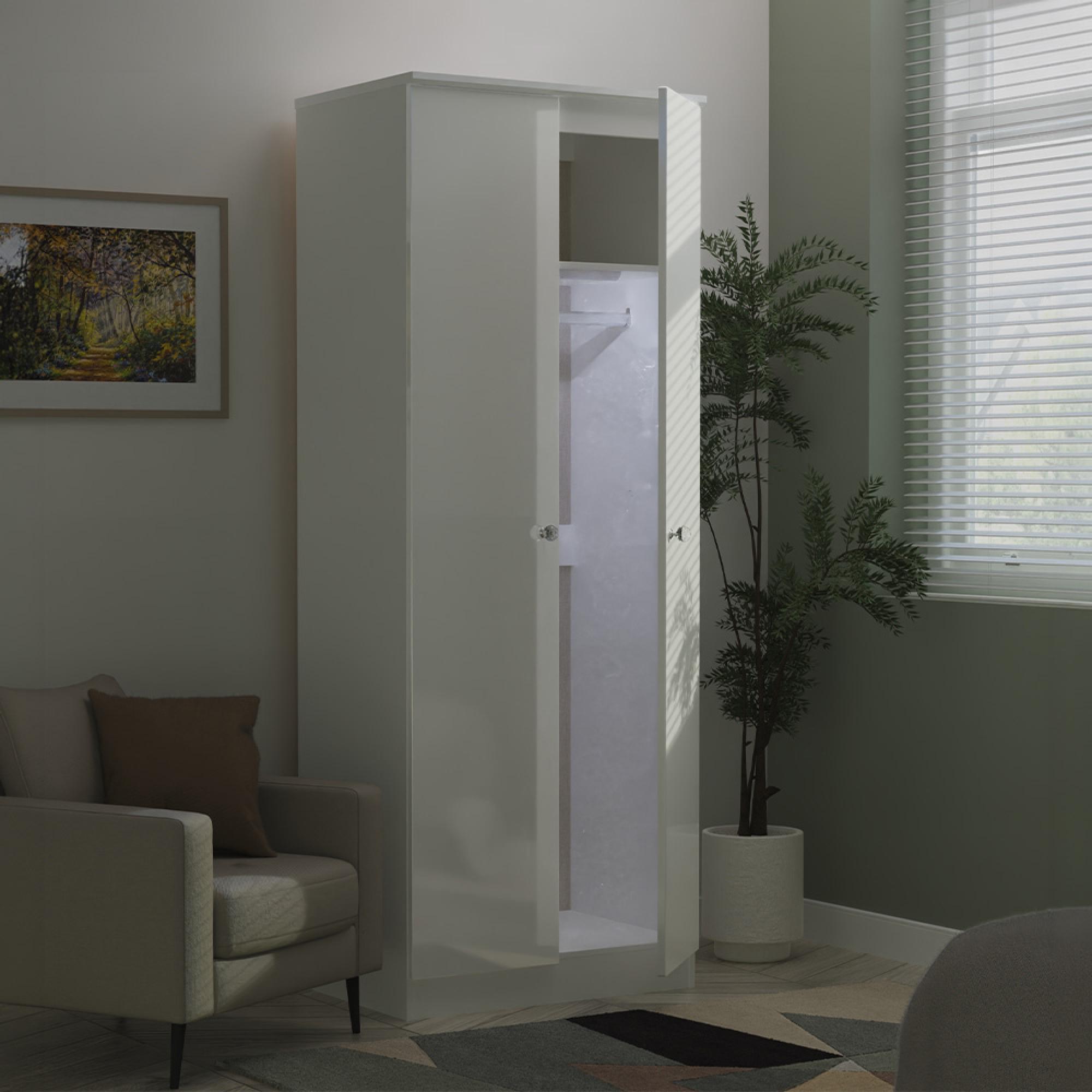 Lumiere Wardrobe - 2 Door - Plain - White