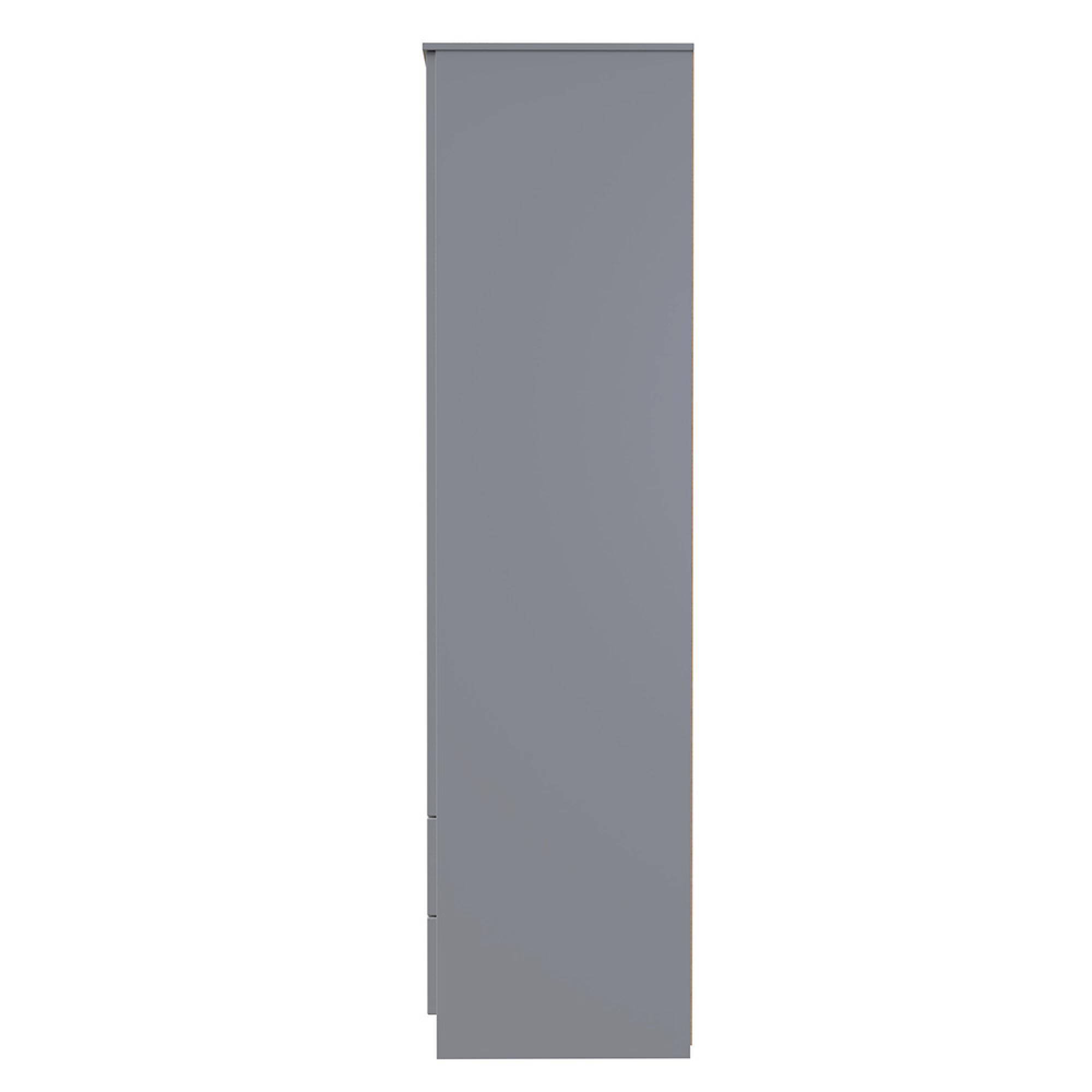 Milan Wardrobe - 2 Door - 2 Drawer - Double - Grey