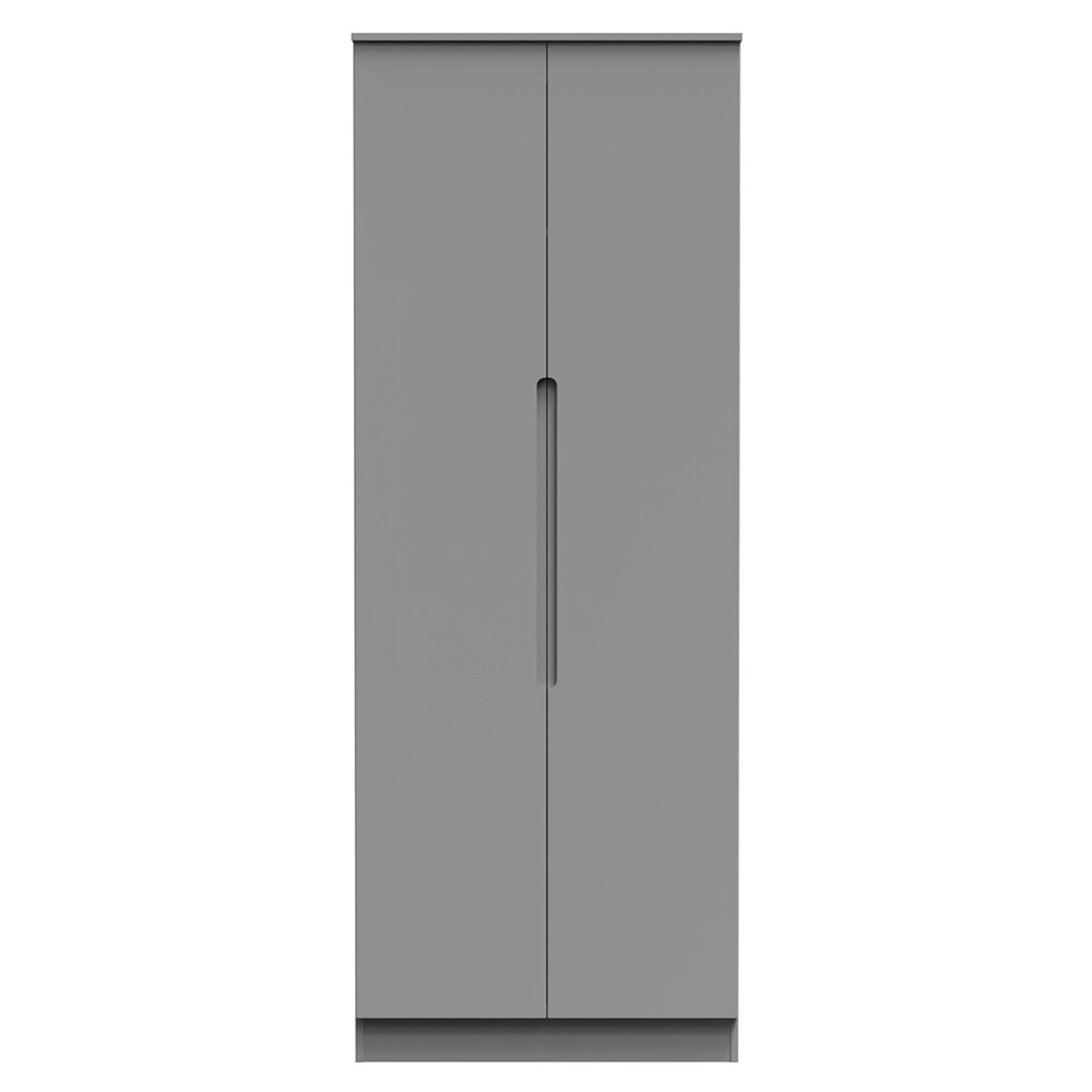 Milan Wardrobe - 2 Door - Plain - Tall - Grey