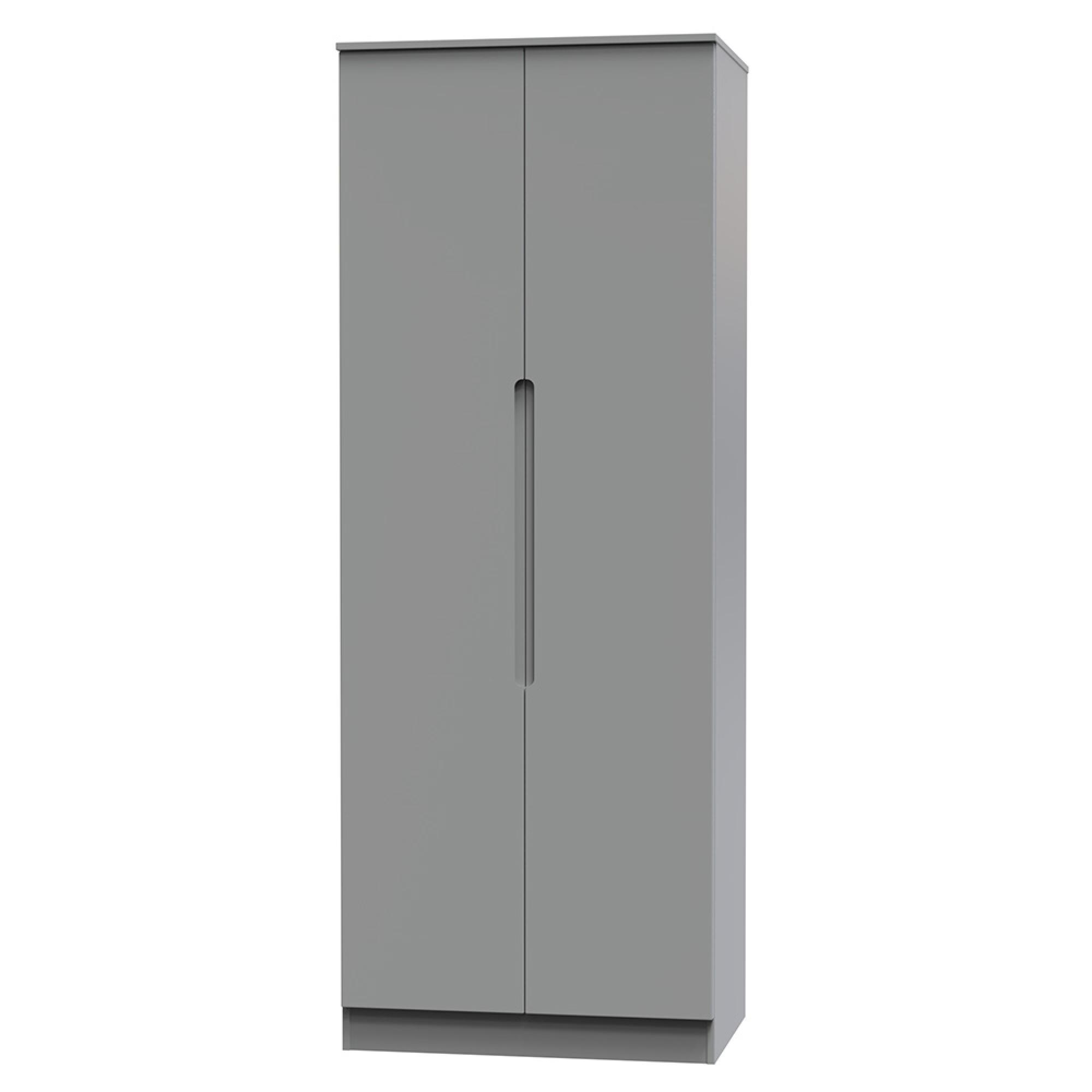 Milan Wardrobe - 2 Door - Plain - Tall - Grey