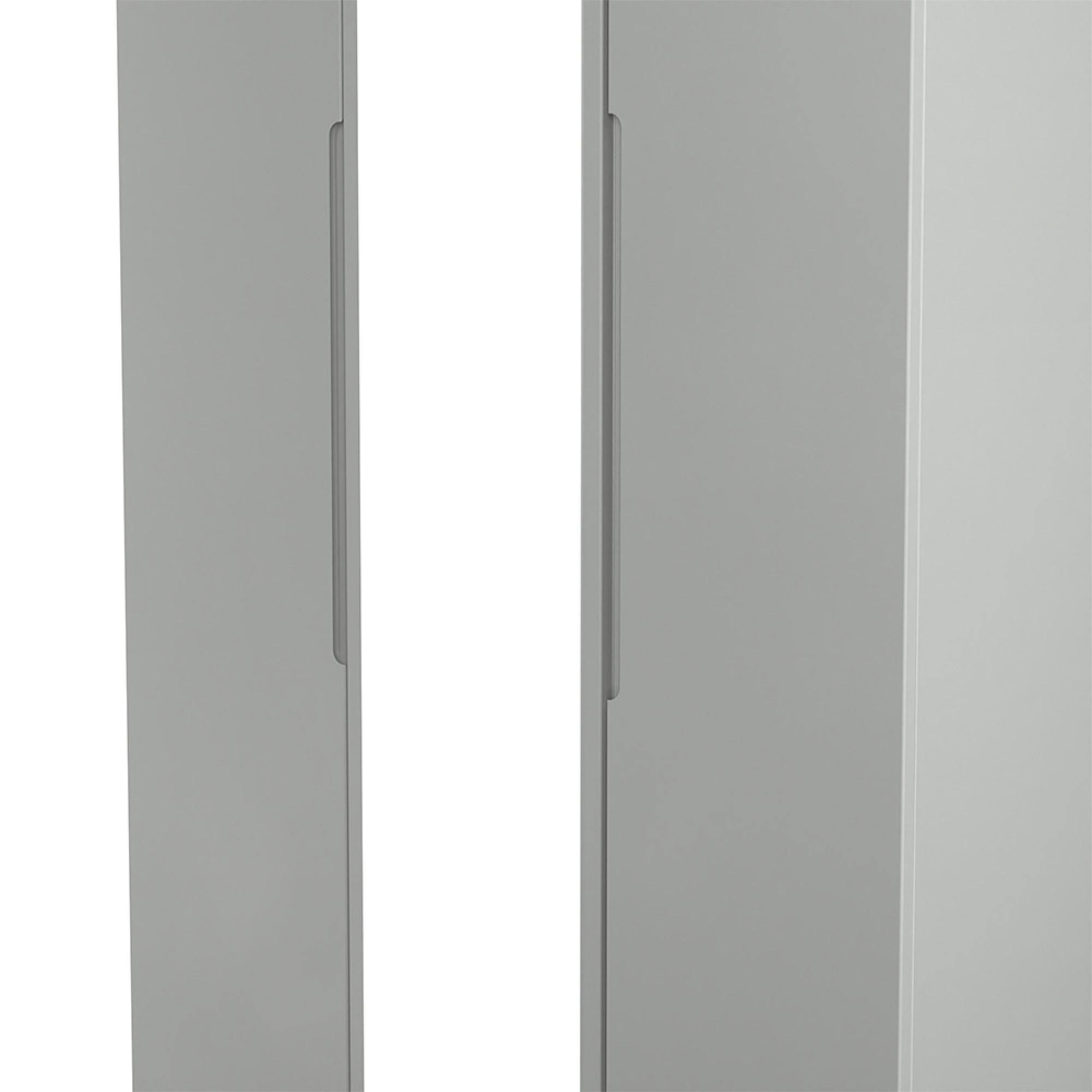 Milan Wardrobe - 3 Door - 1 Mirror - Tall - Triple - Grey