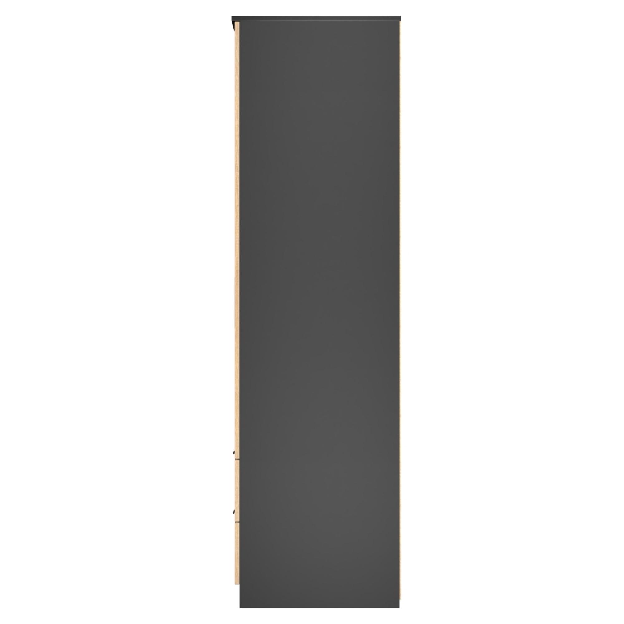 Java Fluted Wardrobe - 2 Door - 2 Drawer - Natural and Black