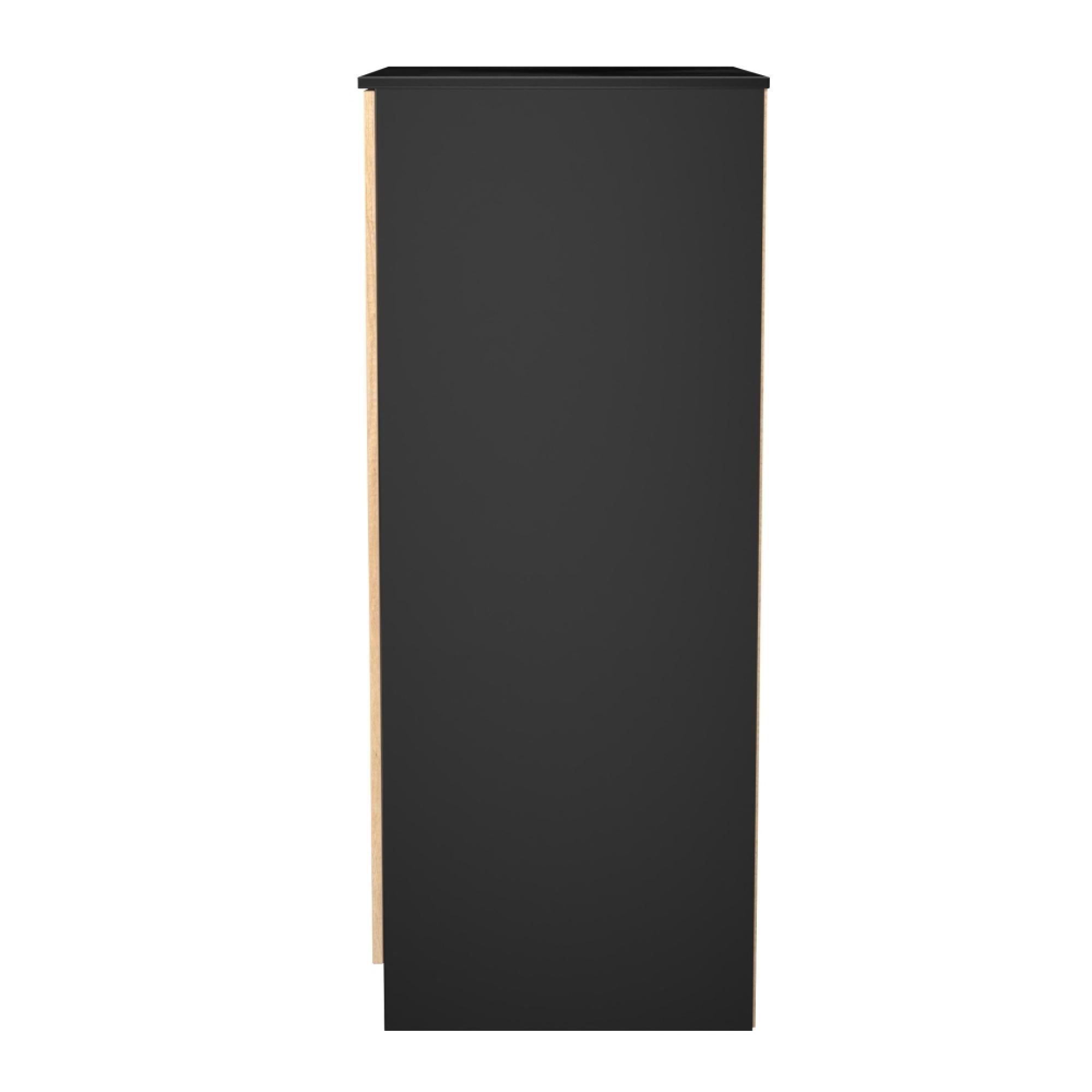 Java Fluted Wardrobe - 2 Door - Plain Midi - Natural and Black