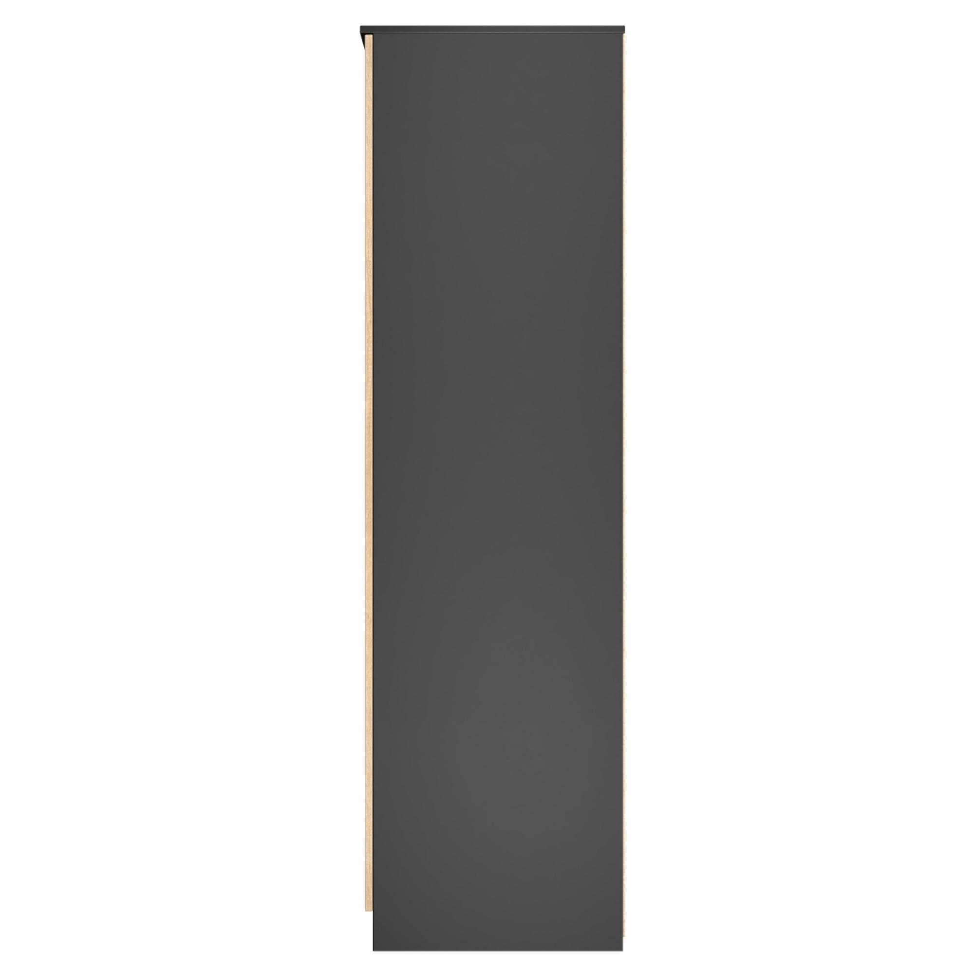 Java Fluted Wardrobe - 2 Door - Plain Robe - Natural and Black