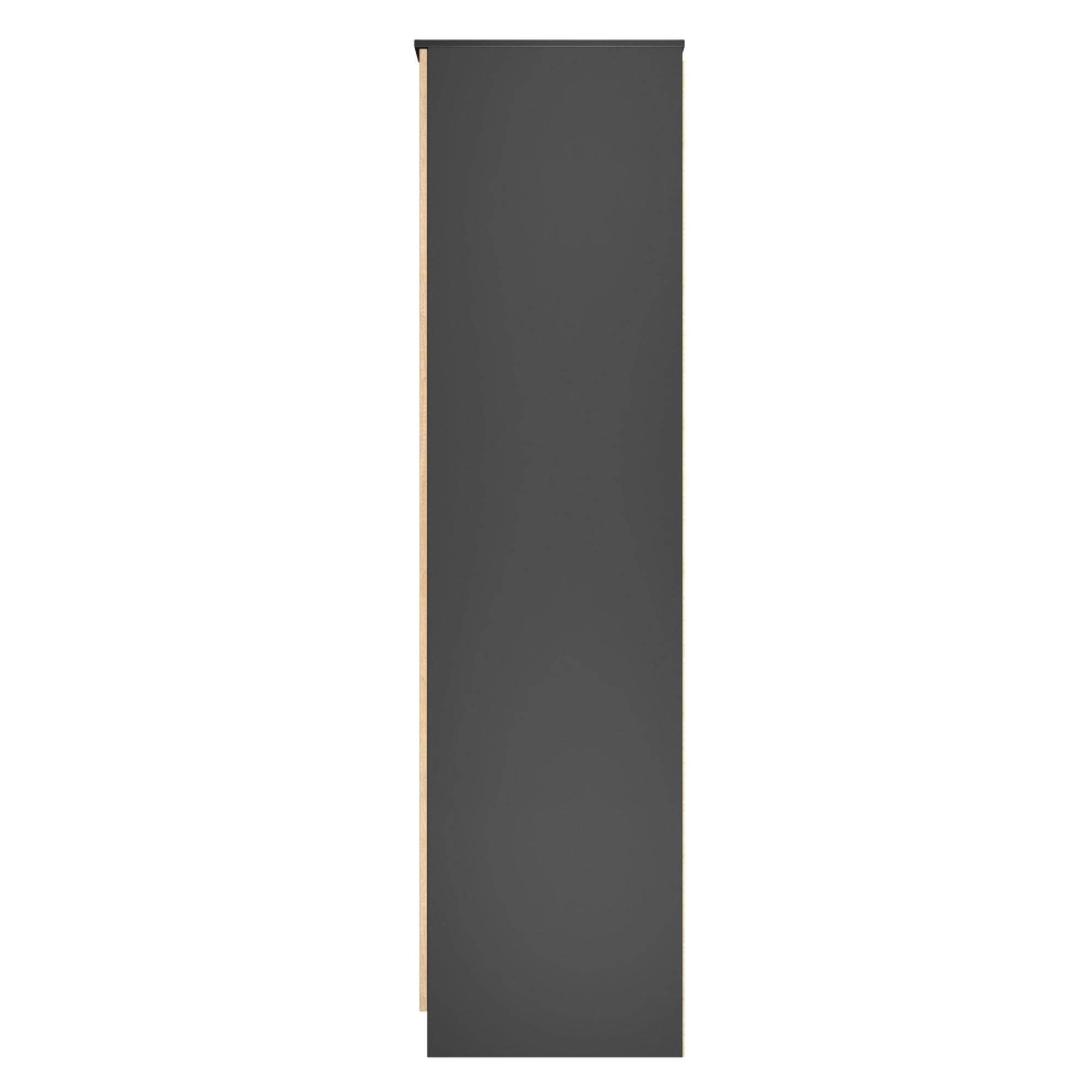 Java Fluted Wardrobe - 2 Door - Tall - 1 Mirror - Natural and Black
