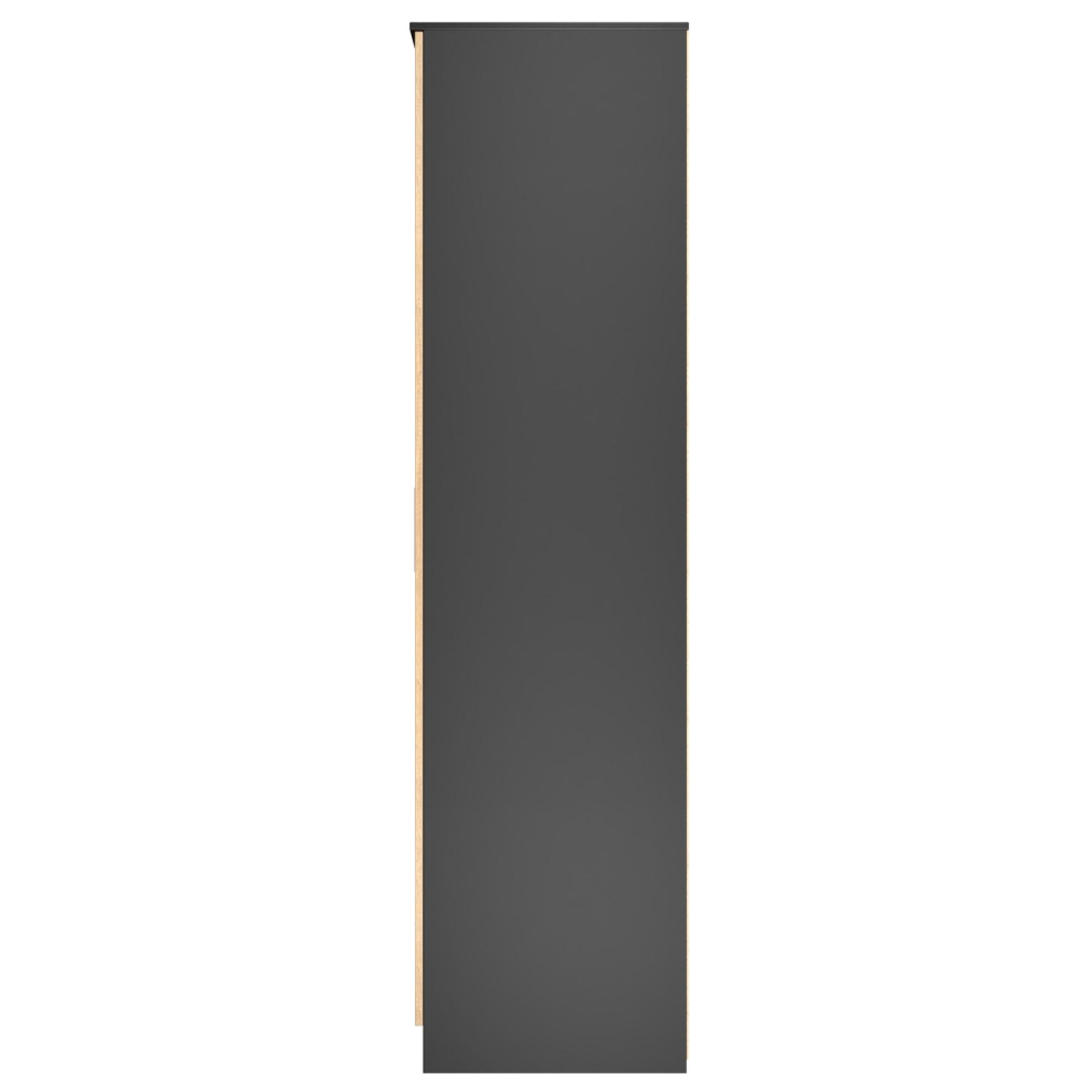 Java Fluted Wardrobe - 3 Door - 2 Drawer - Tall Triple - Natural and Black