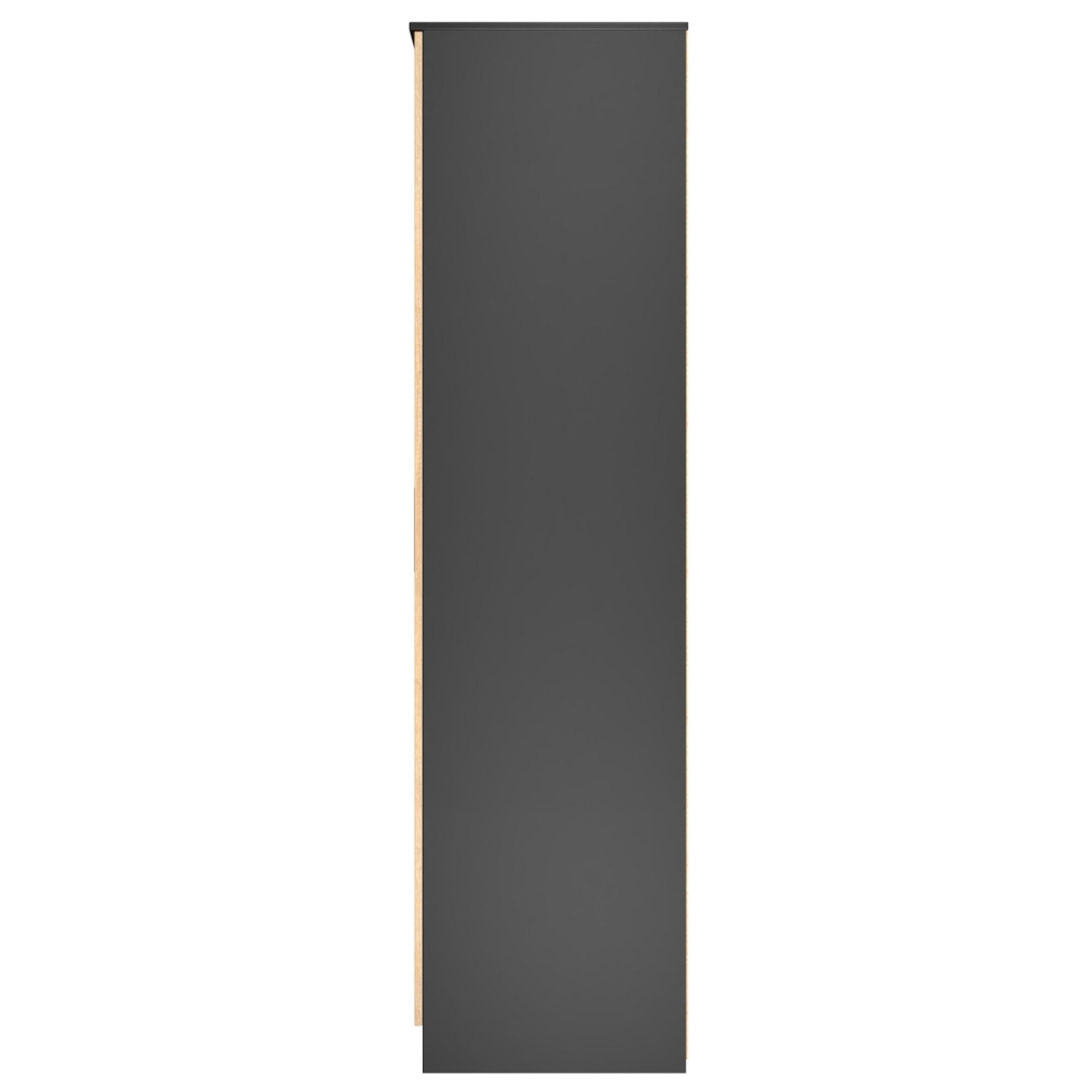 Java Fluted Wardrobe - 3 Door - Plain Triple - Natural and Black